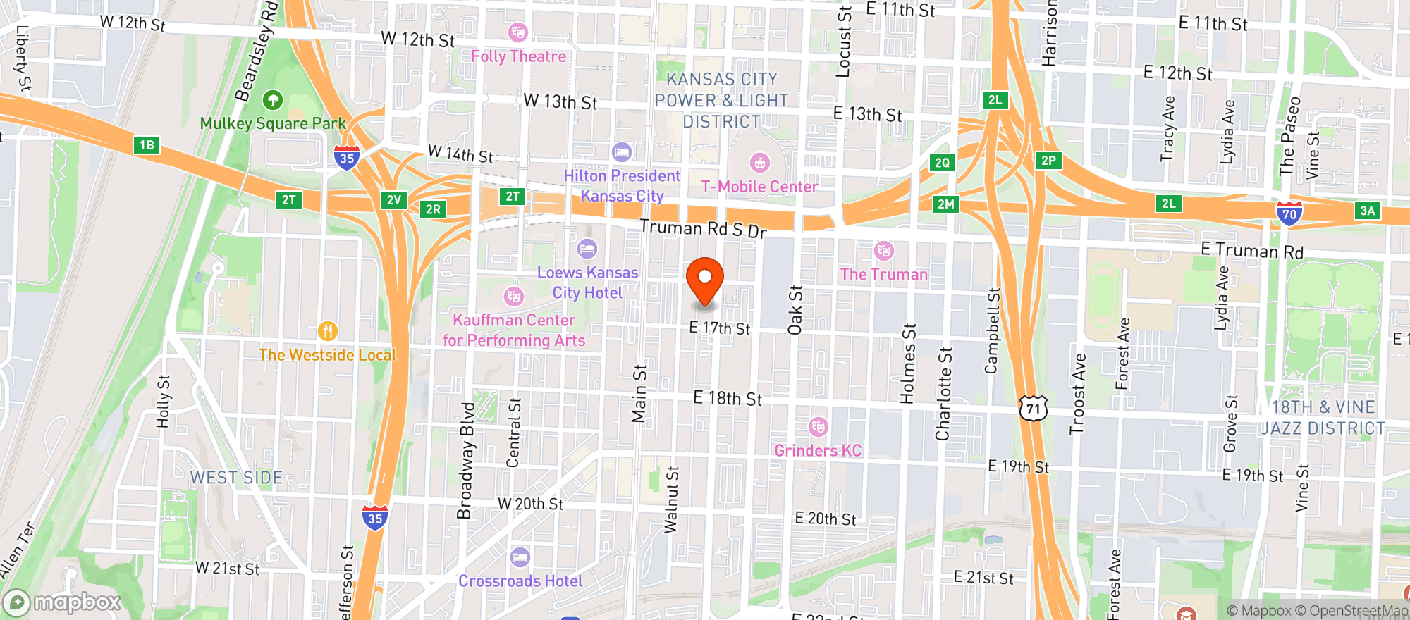 Map showing The Bardot