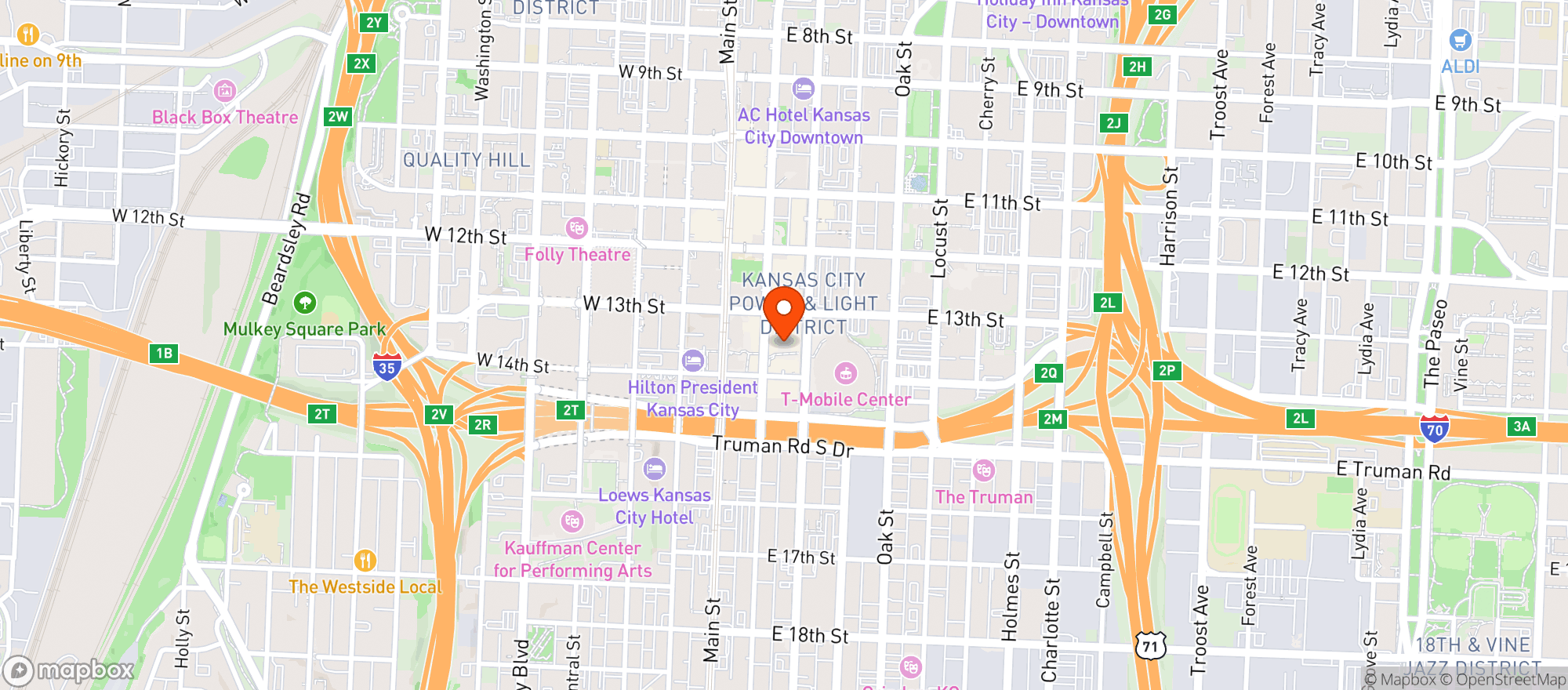 Map showing Howl At The Moon - Kansas City