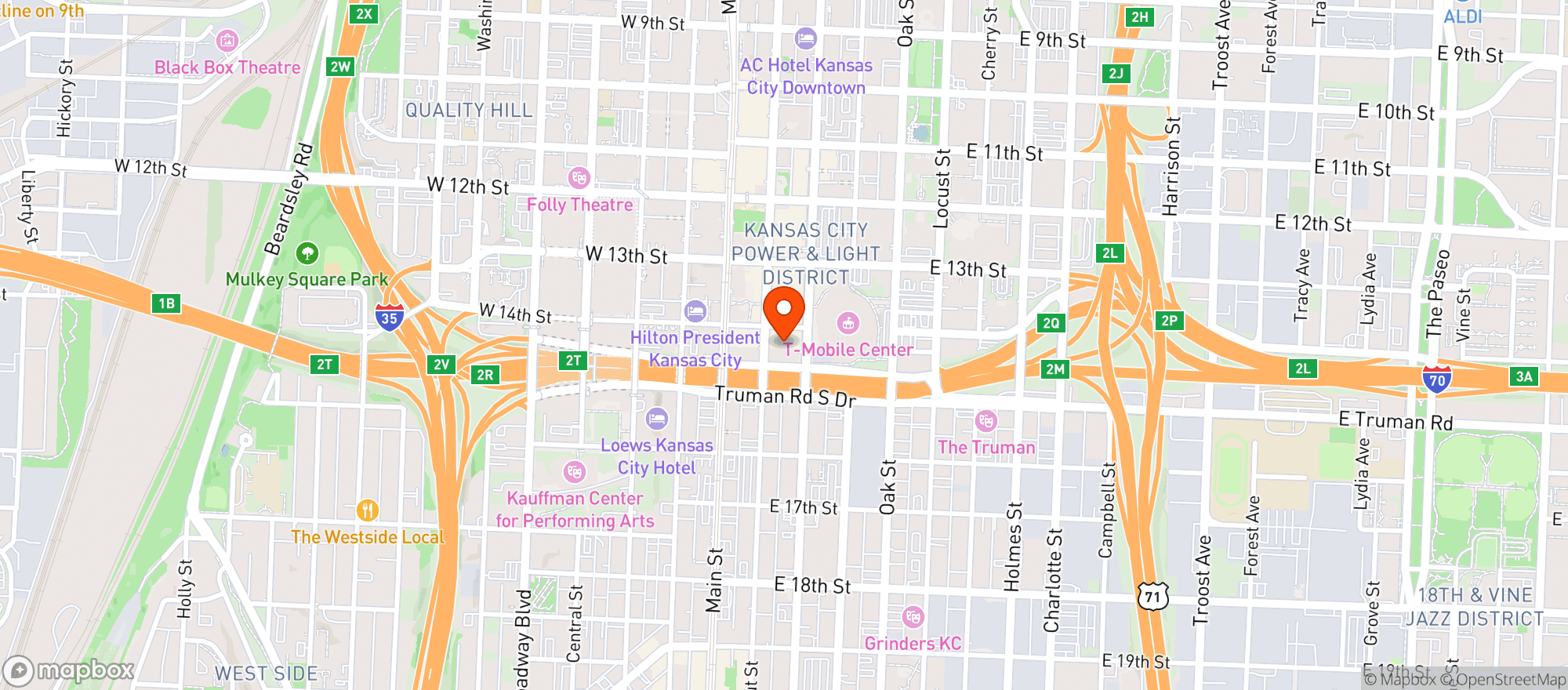 Map showing Blue Sushi Sake Grill