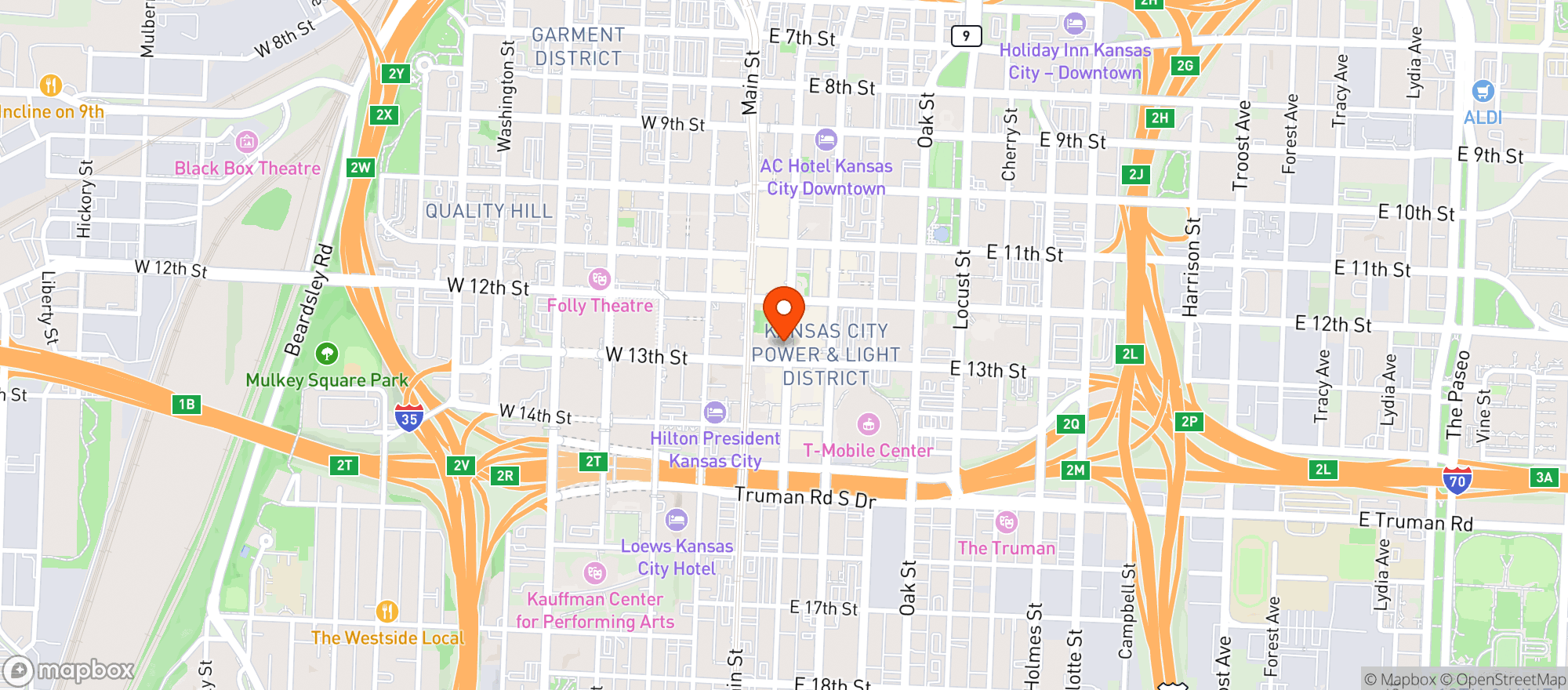 Map showing Cosentinos Downtown Mkt
