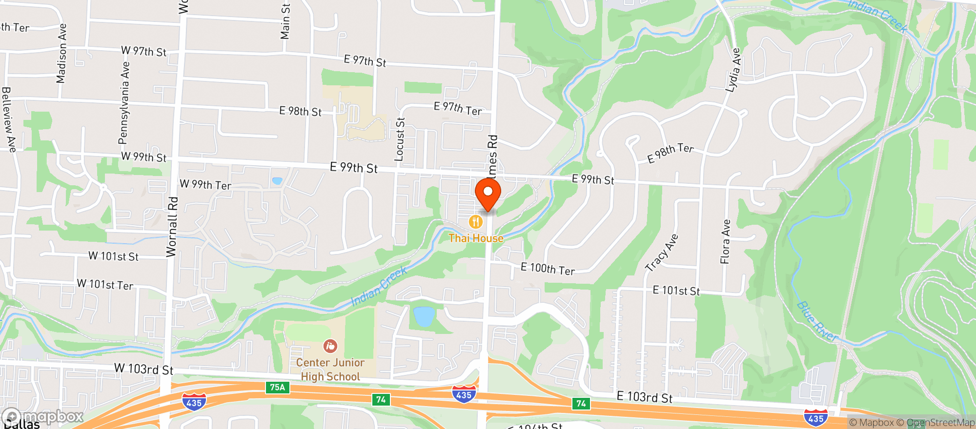 Map showing Jambo Bar & Grill