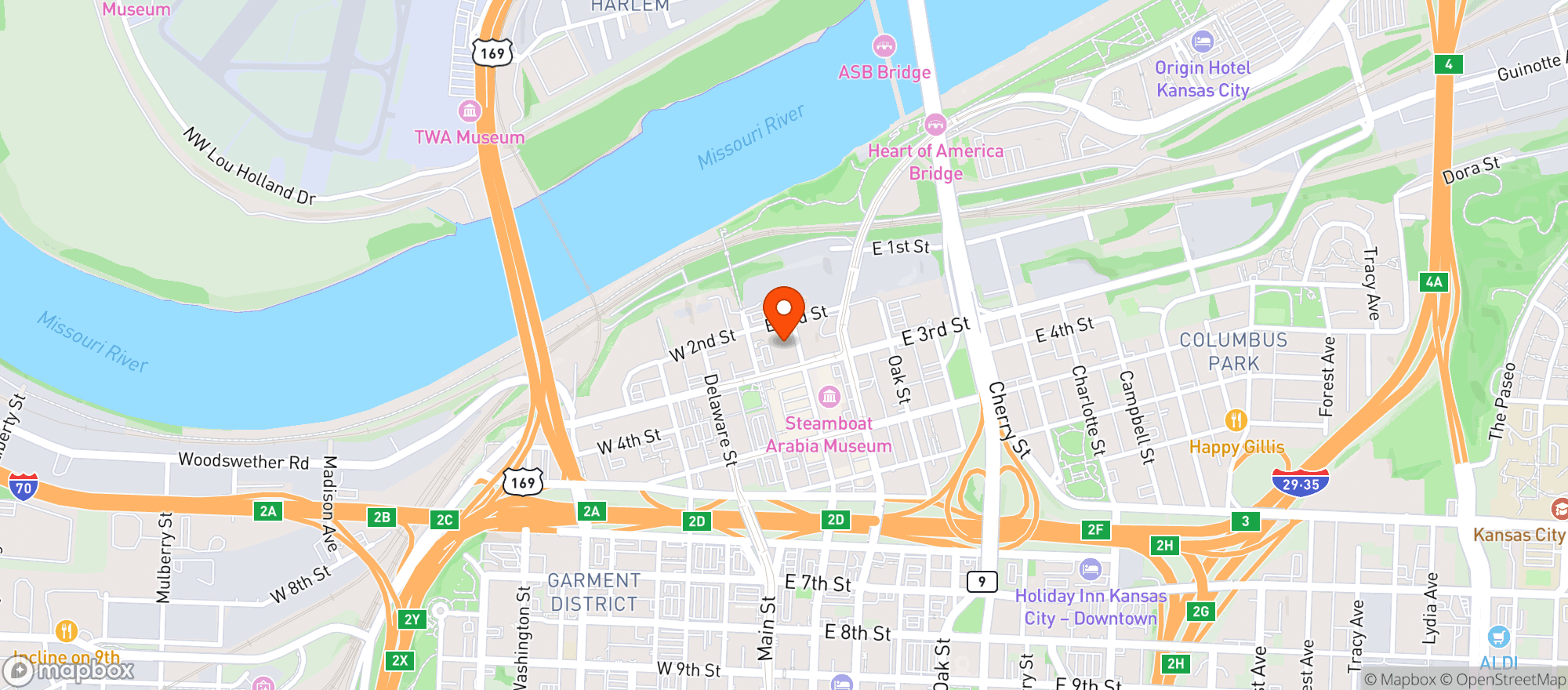 Map showing River Bluff Brewing