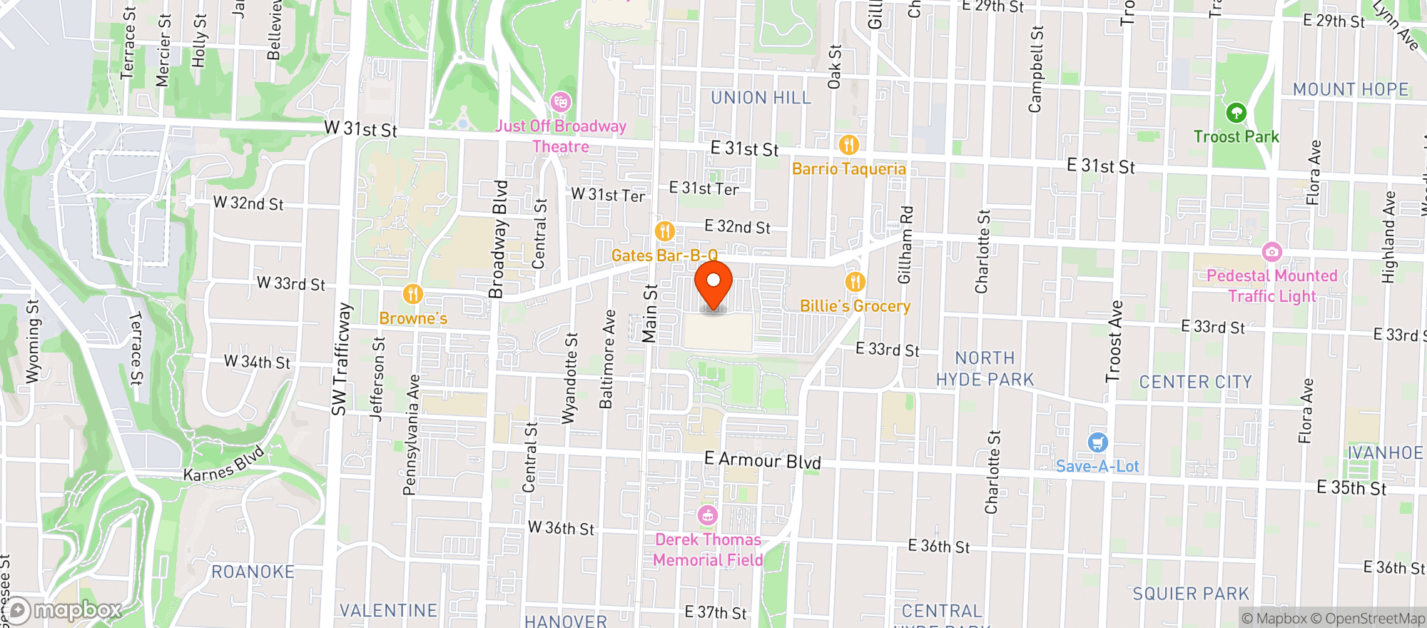 Map showing Billieâ€™s Grocery