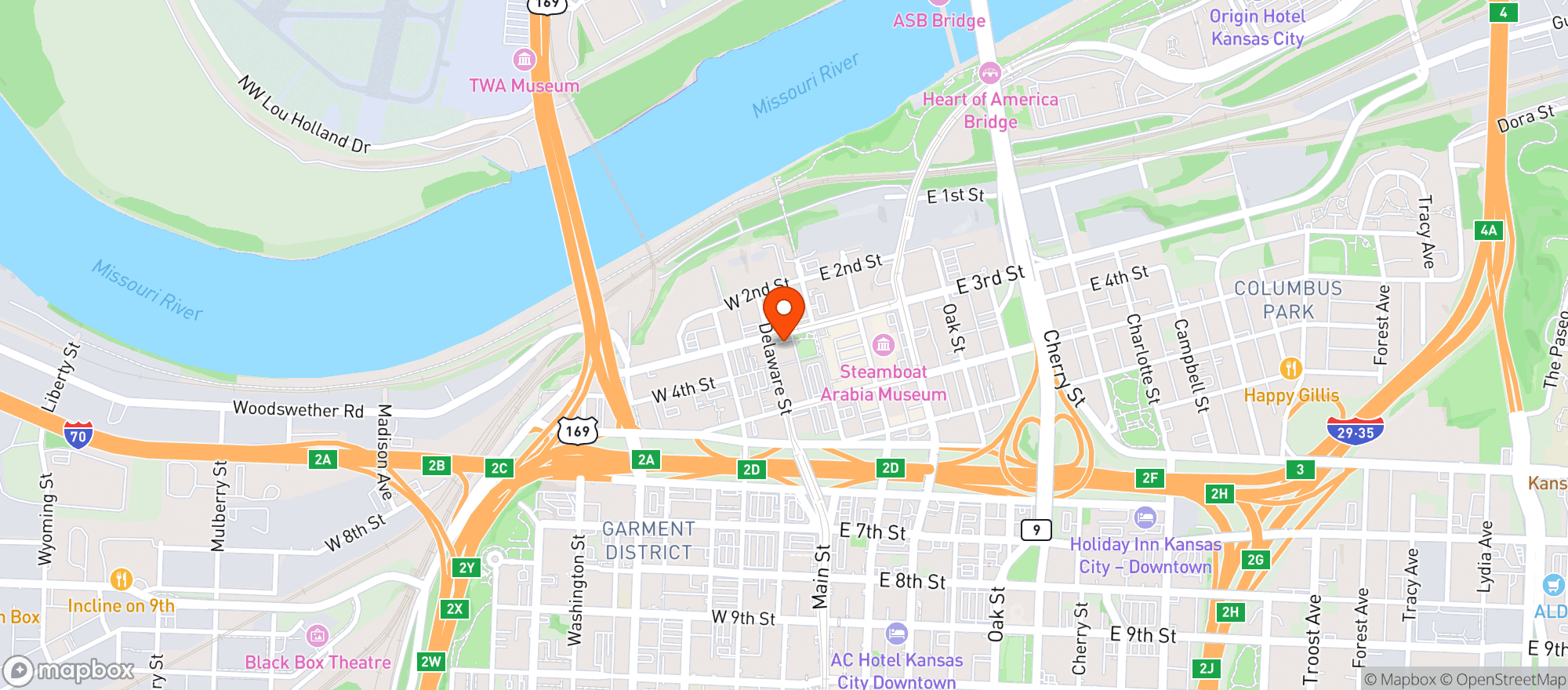 Map showing Block 15 Tavern & Exchange
