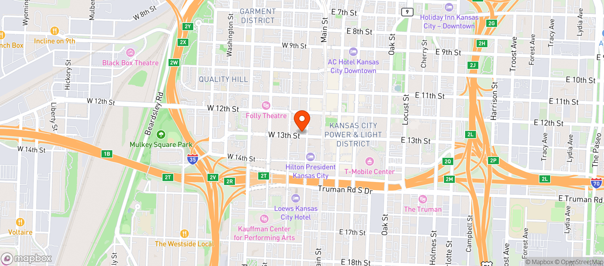 Map showing Hotel Kansas City