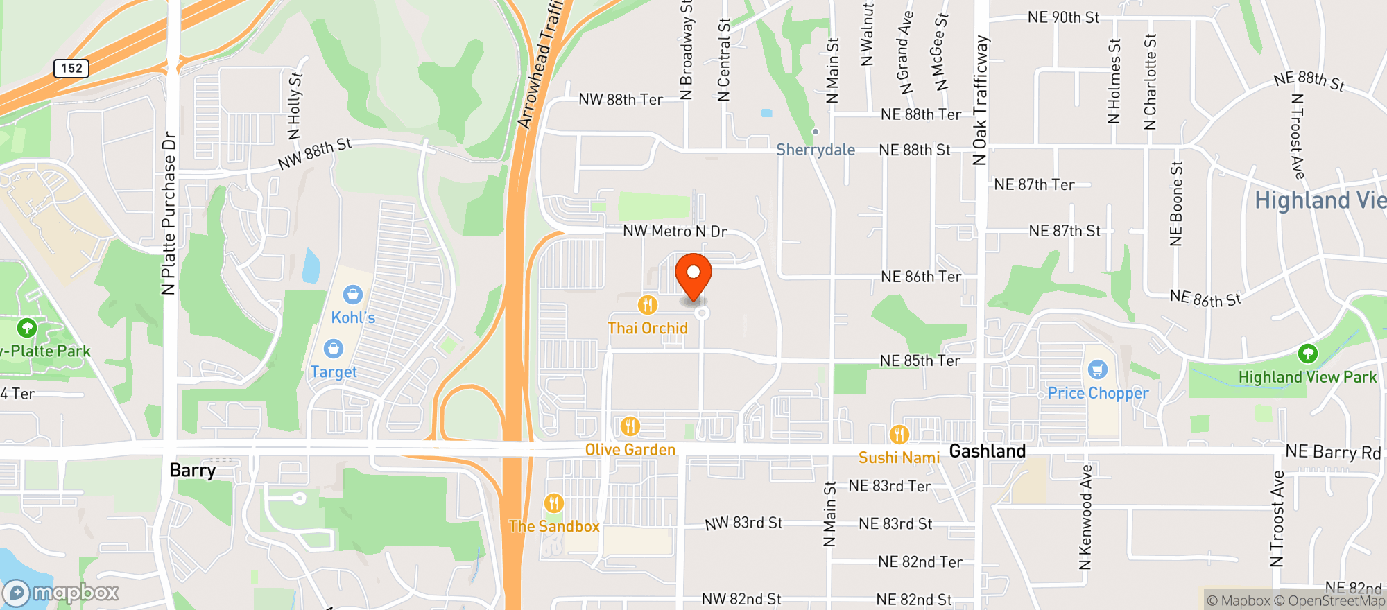 Map showing Third Street Social
