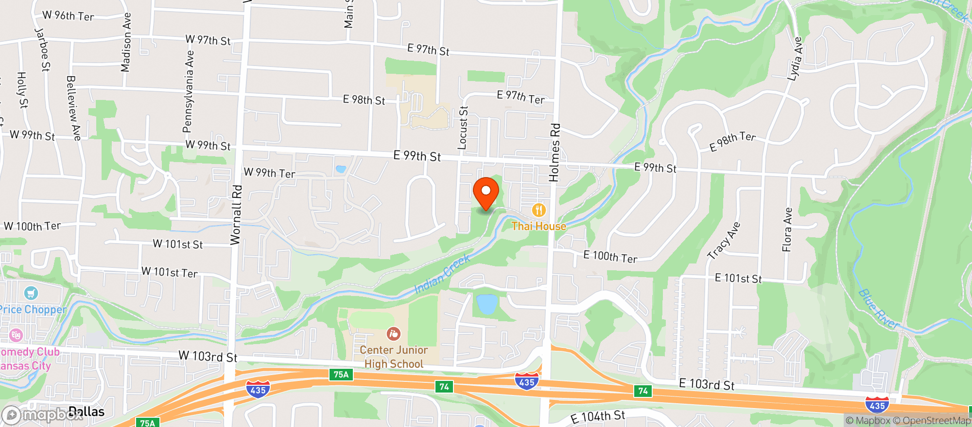 Map showing Elks Lodge