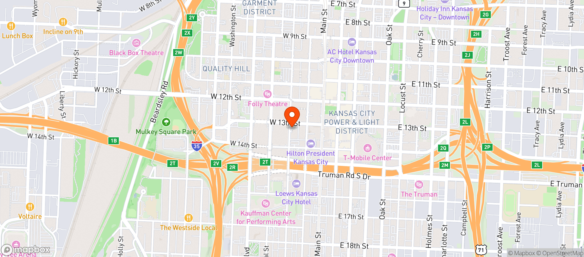 Map showing Crowne Plaza