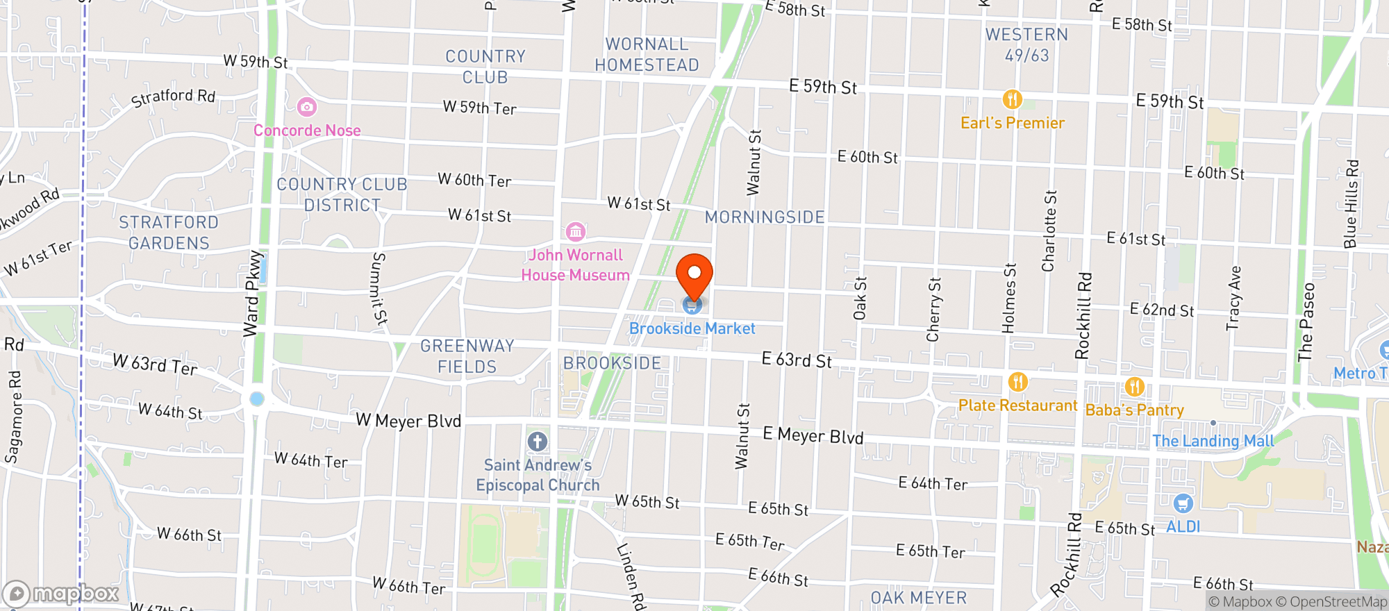 Map showing Brookside Market
