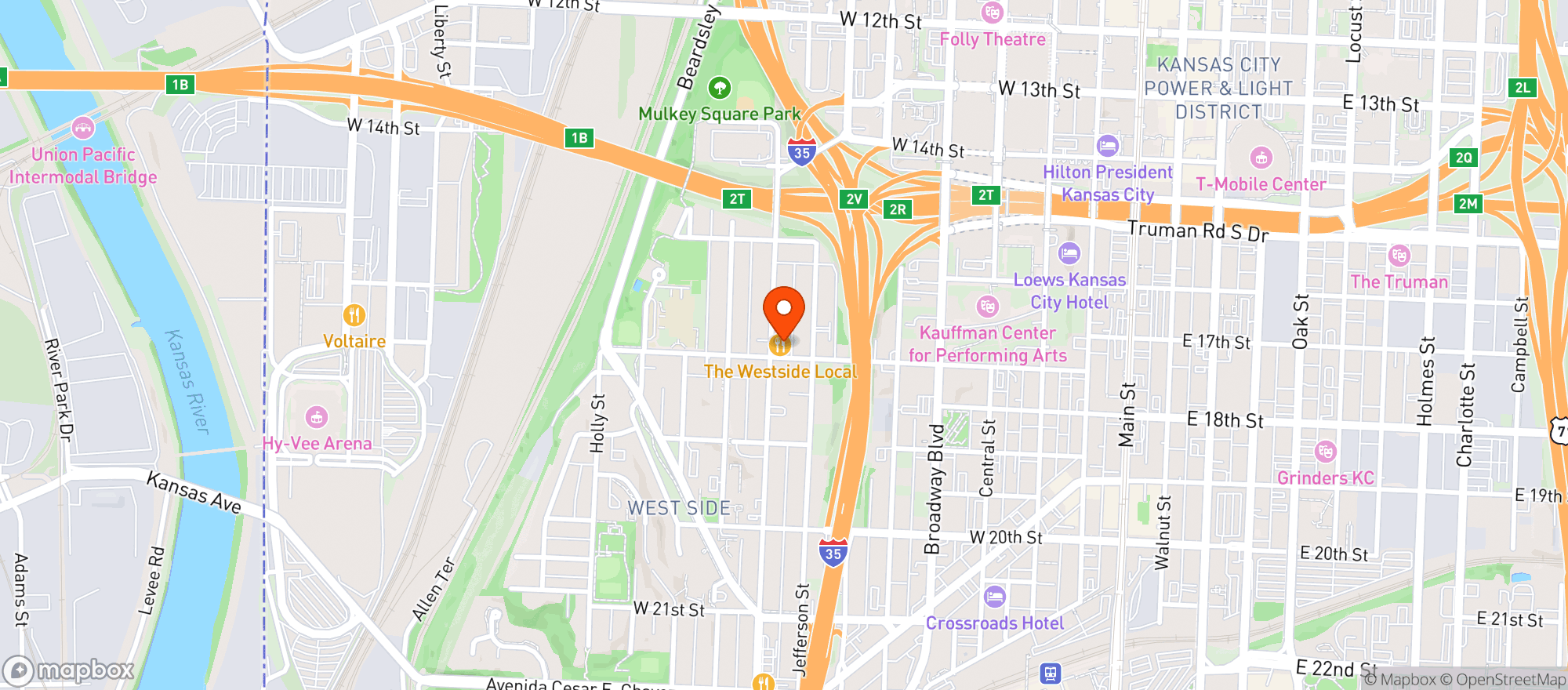 Map showing Westside Local