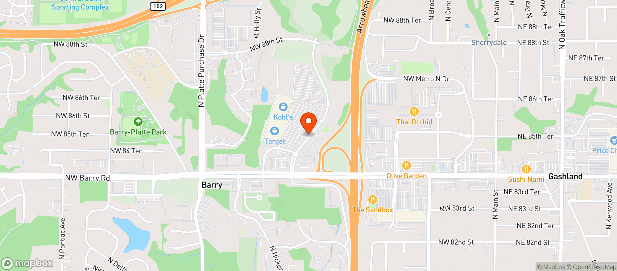 Map showing Target Store