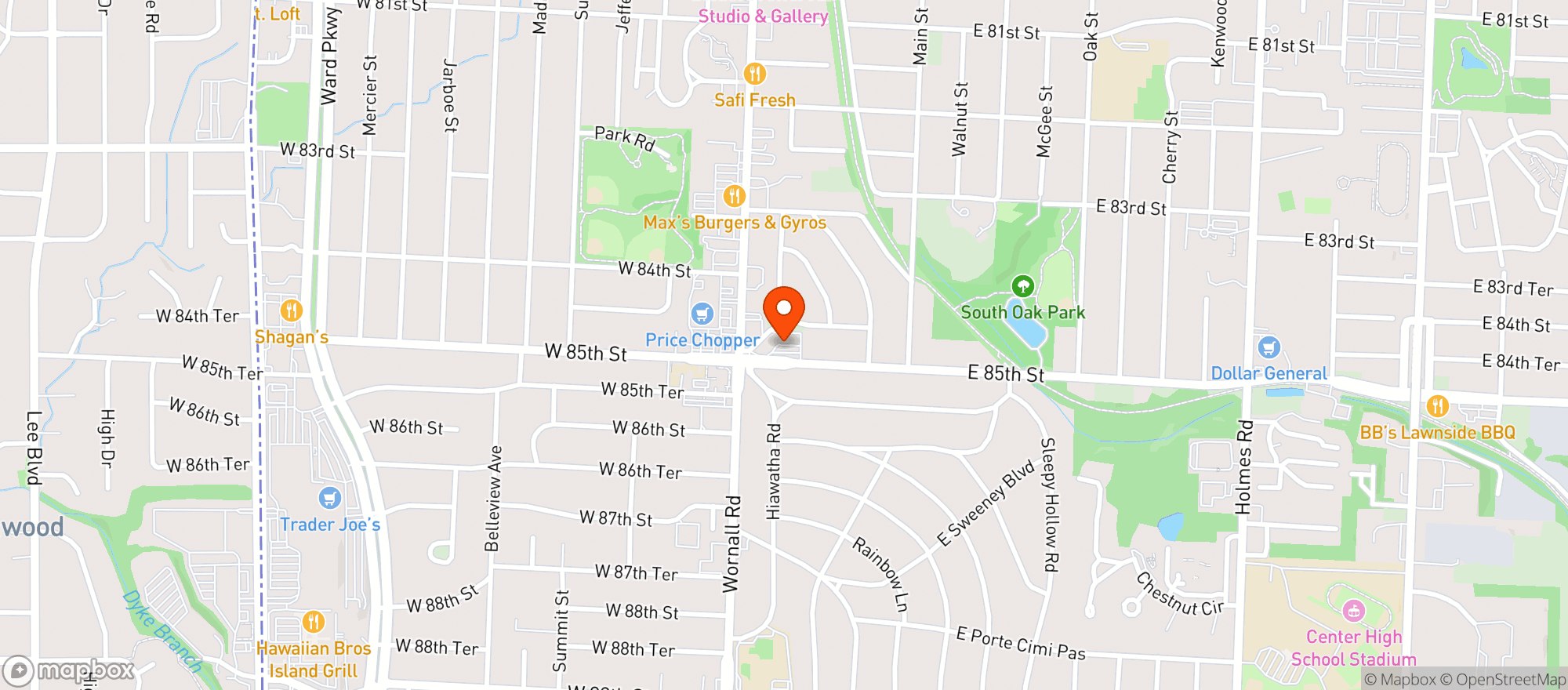 Map showing Corner Cocktail Lounge Fri