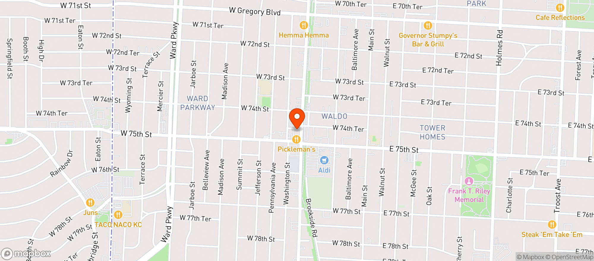 Map showing $ Bobby Bakers Lounge