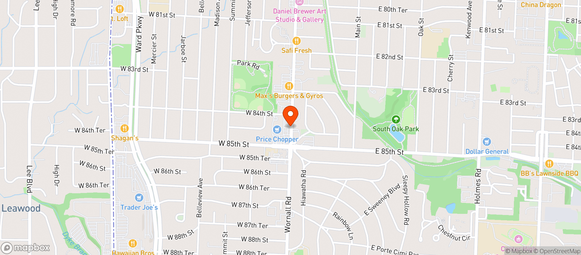 Map showing Price Chopper
