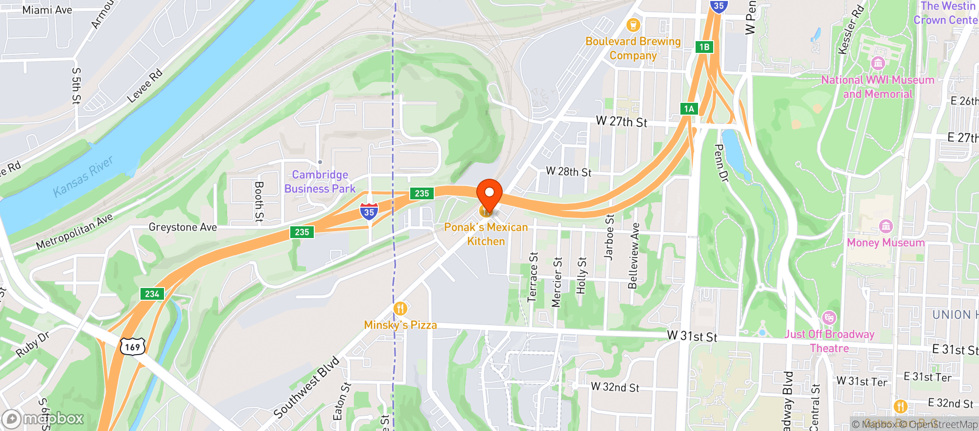 Map showing Ponaks Mexican Kitchen