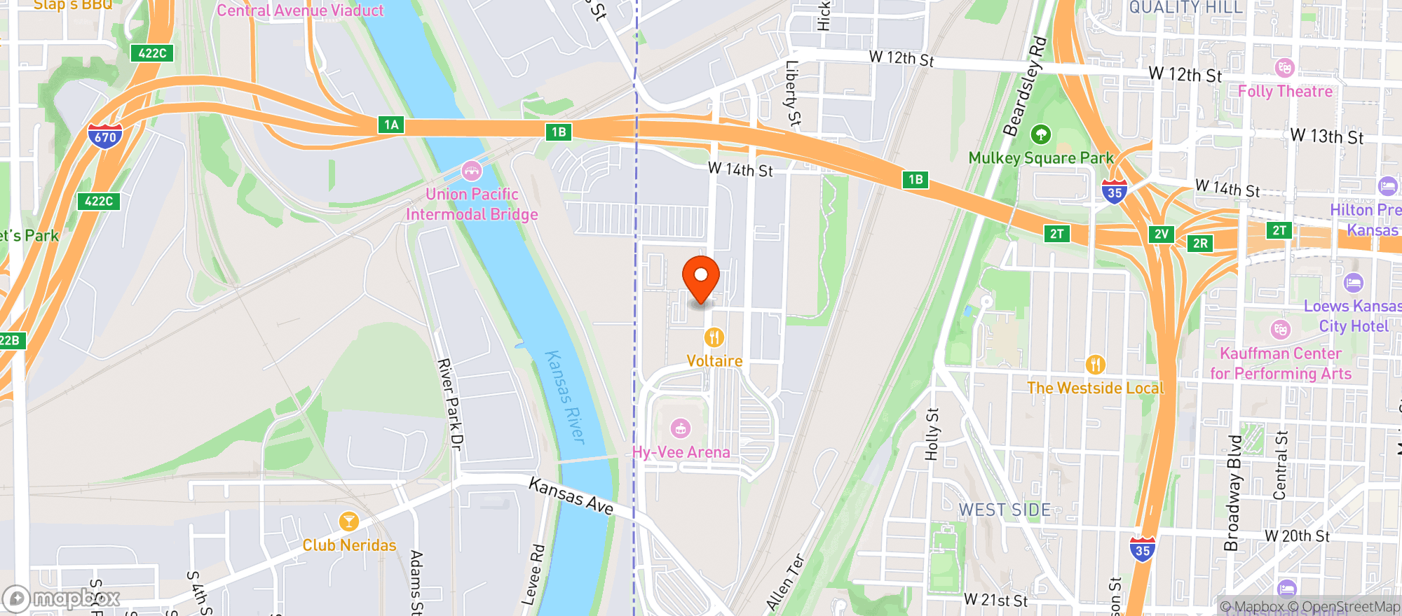 Map showing Stockyards Brewing Co