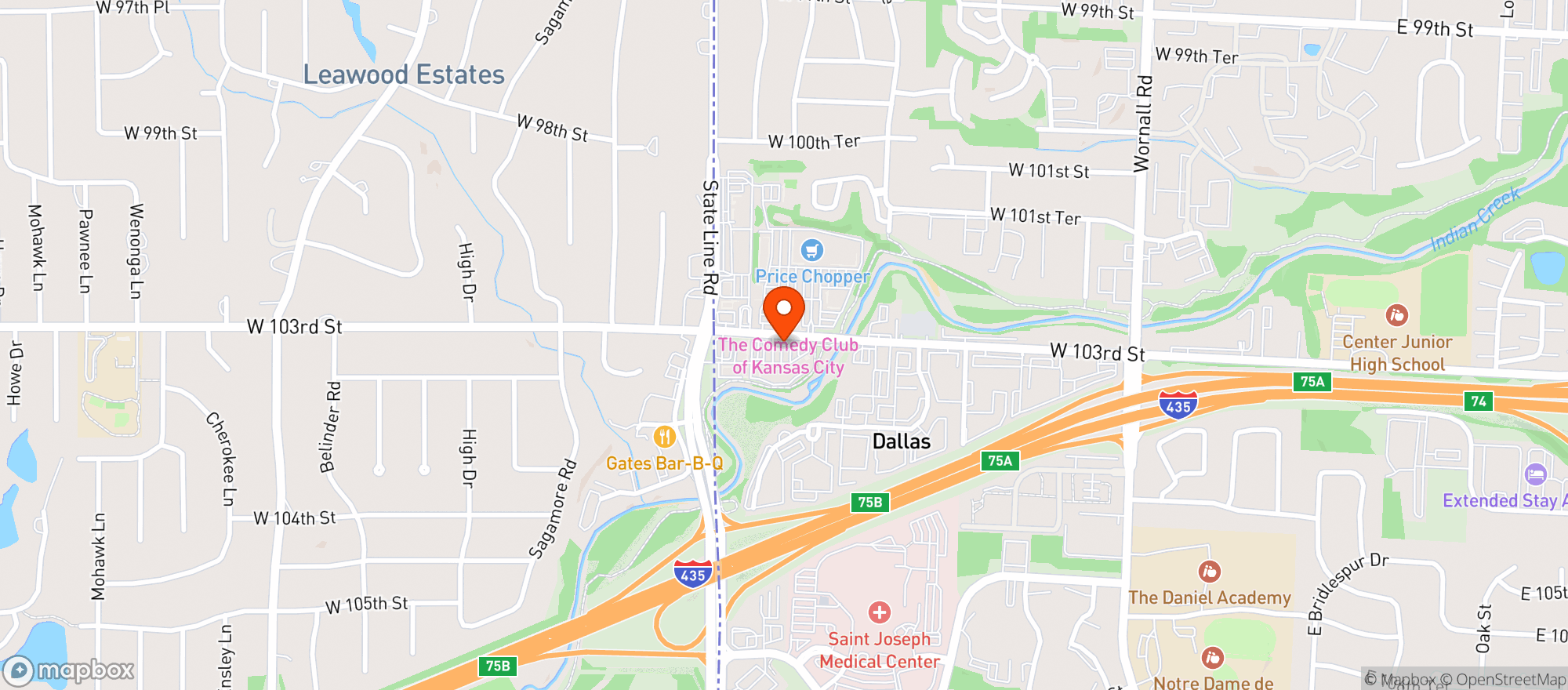 Map showing Tavern On 103rd