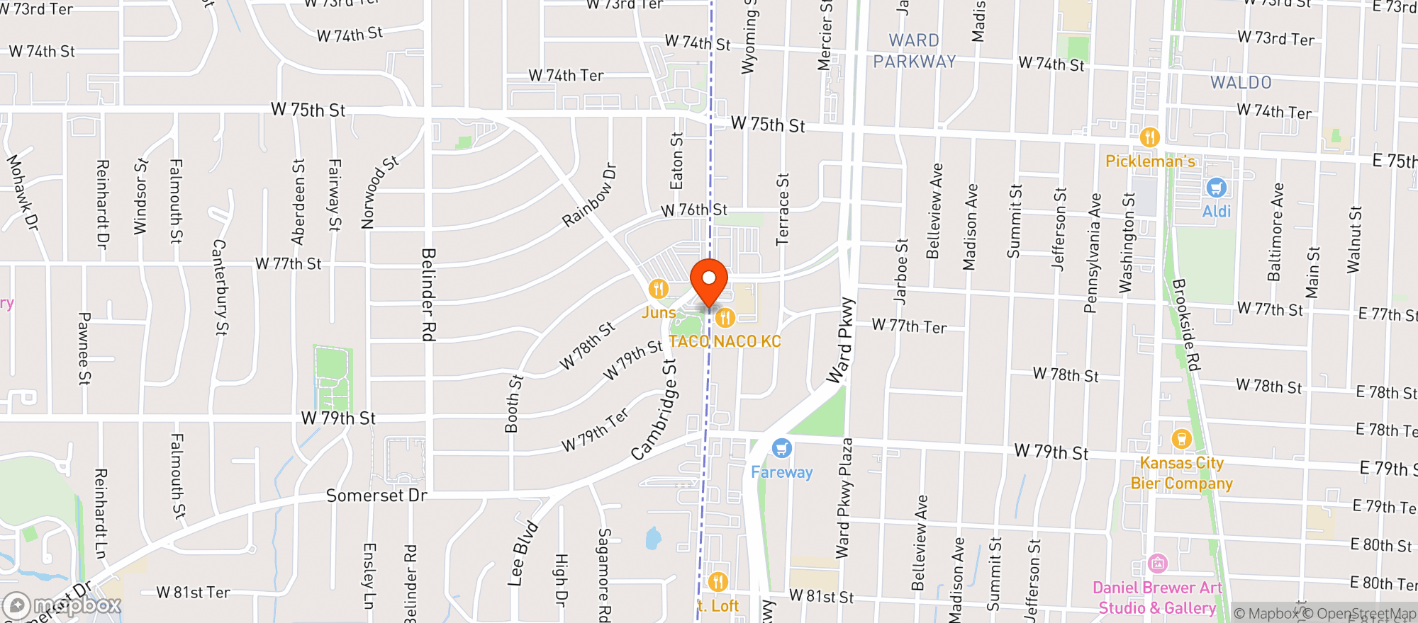 Map showing Taco Naco Kc