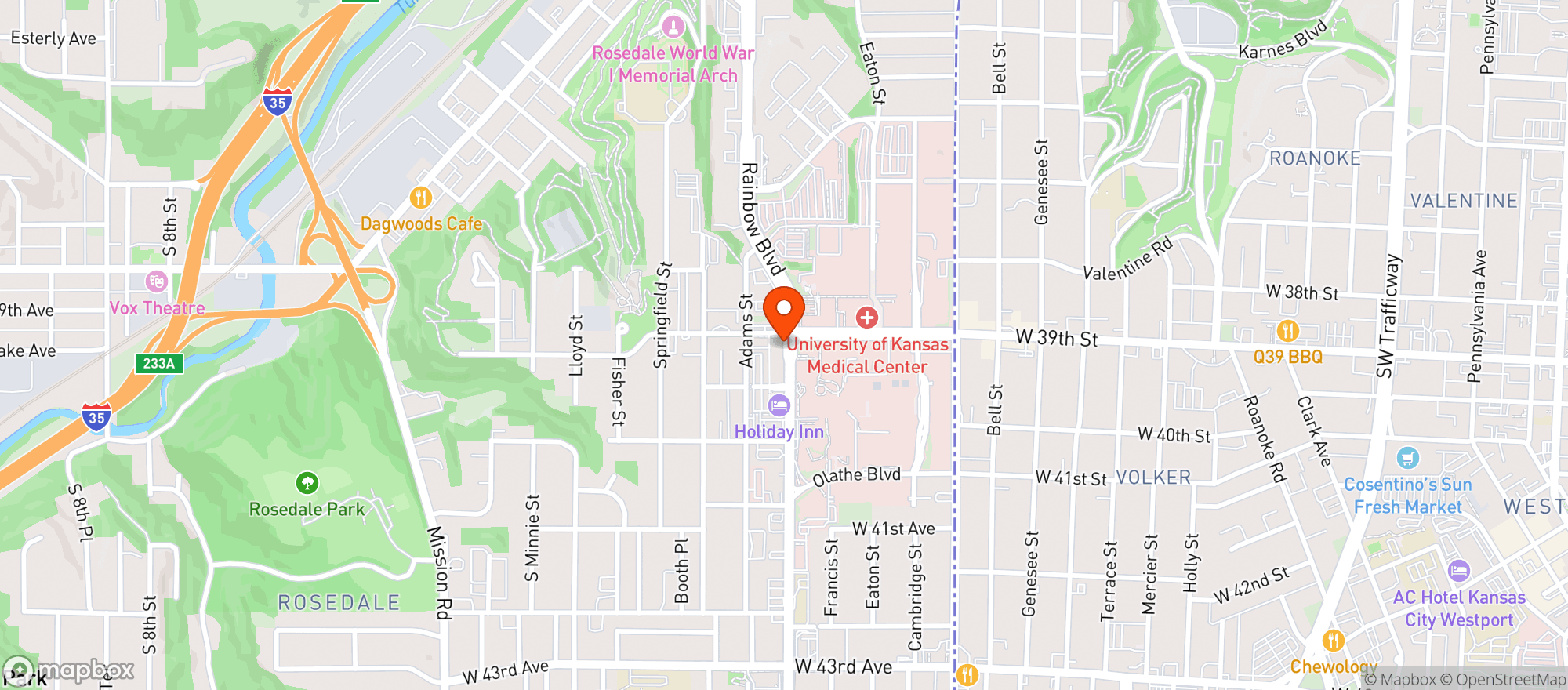 Map showing Tanners Bar & Grill