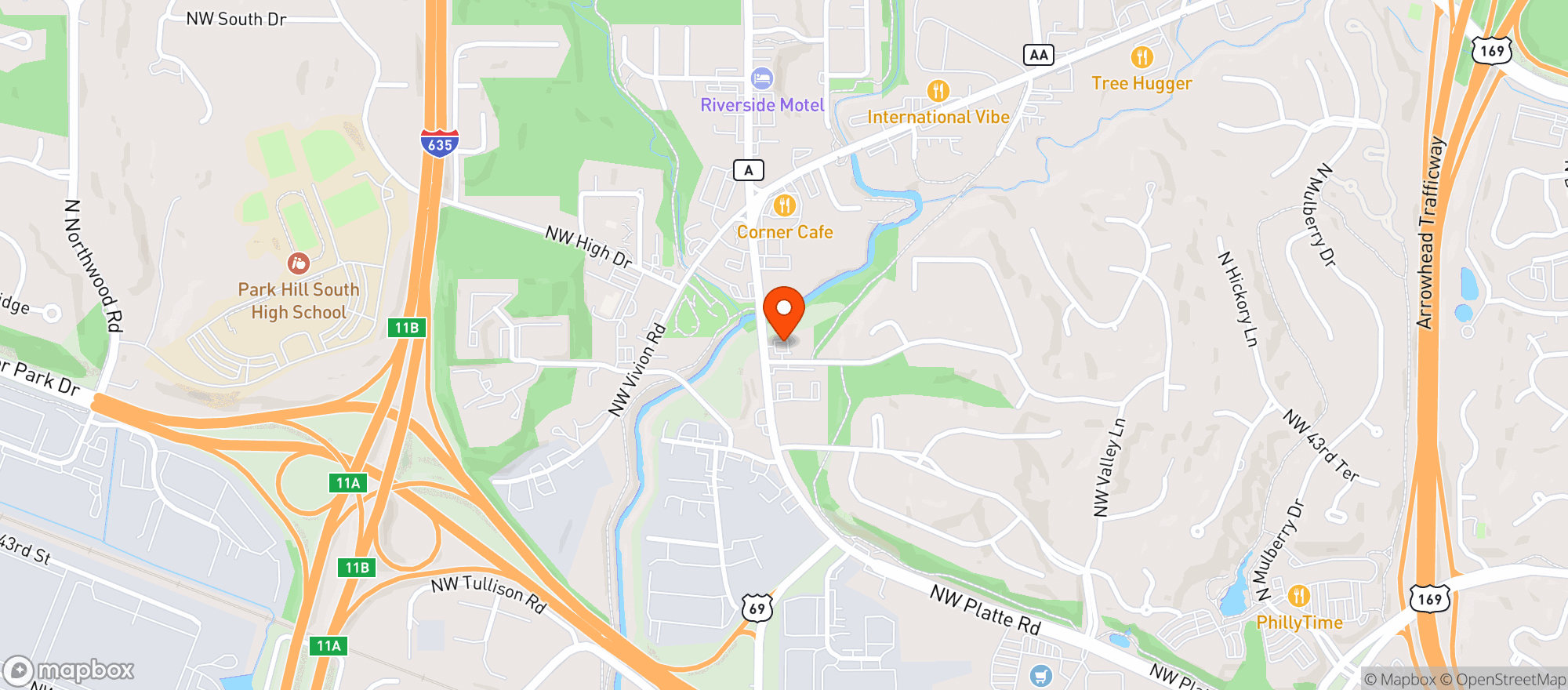 Map showing Riverside Wellness