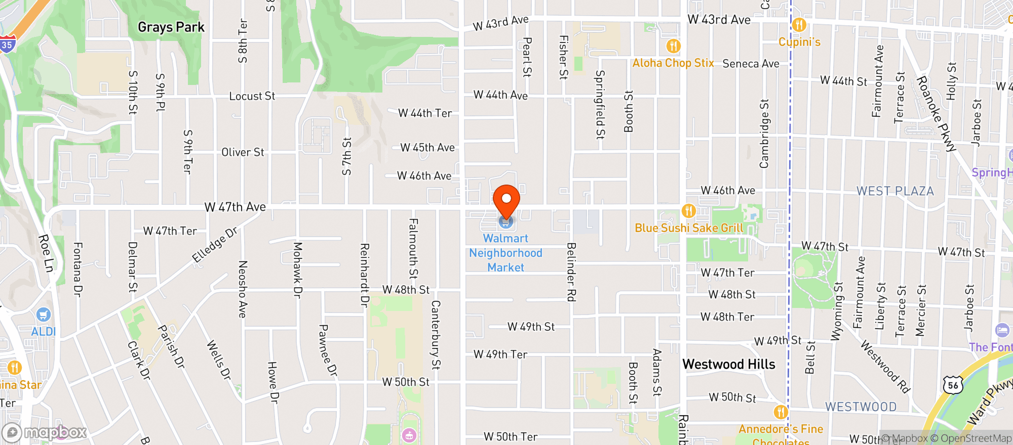 Map showing Walmart Neighborhood Market
