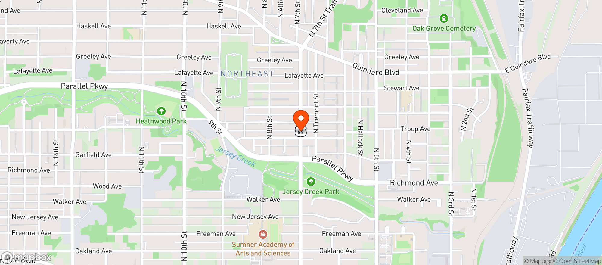 Map showing 7th Street Liquor