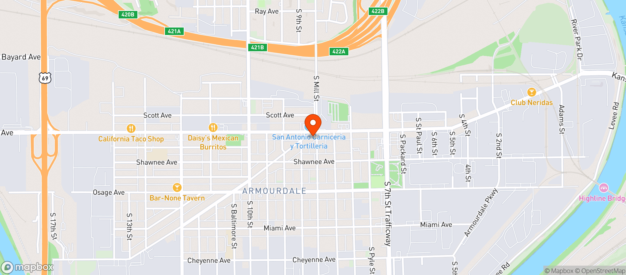 Map showing Armourdale Liquor