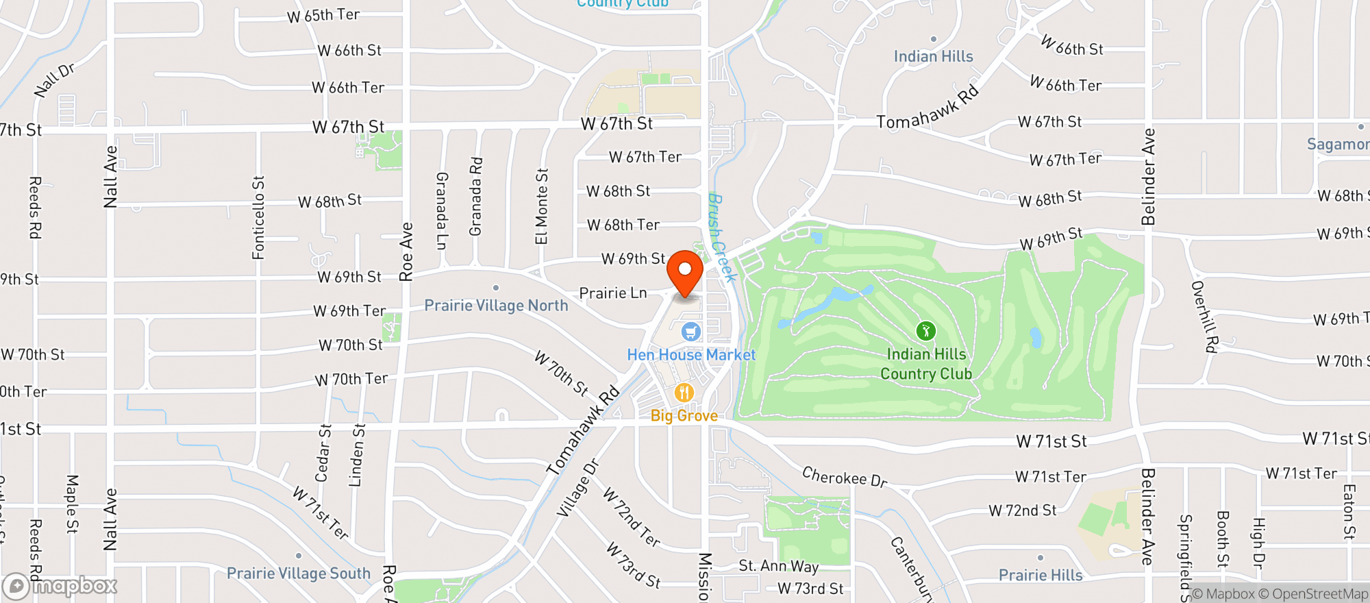 Map showing Rimann Liq. Prairie Village