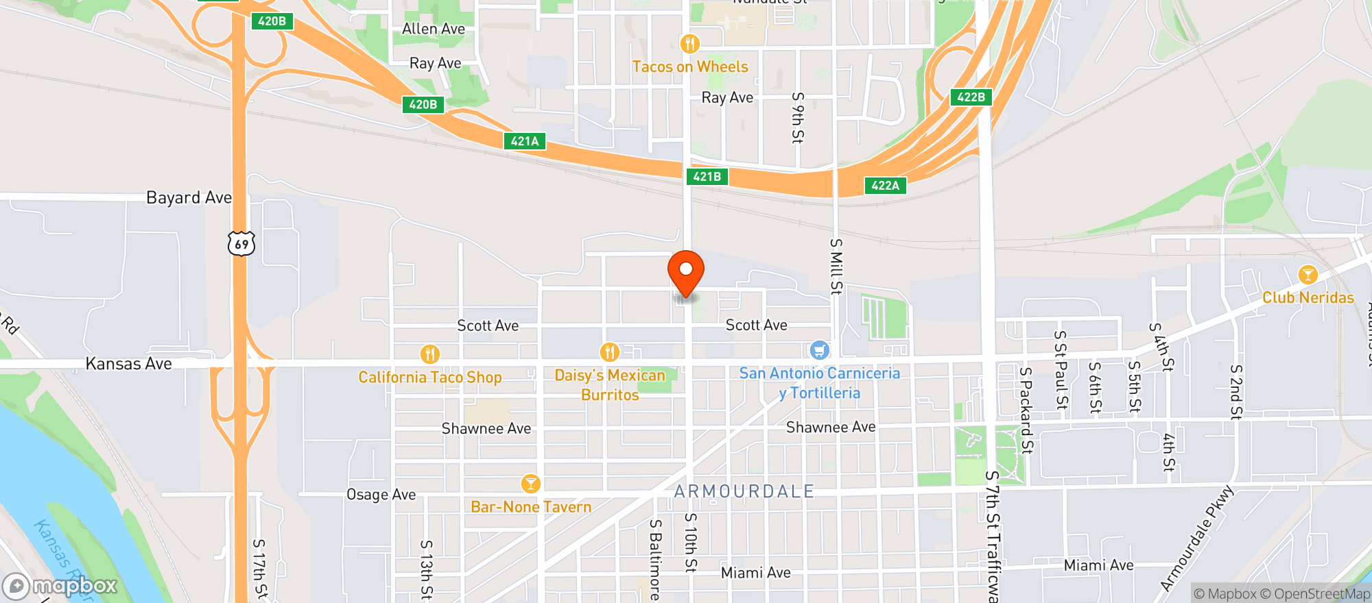Map showing Inner City Oil