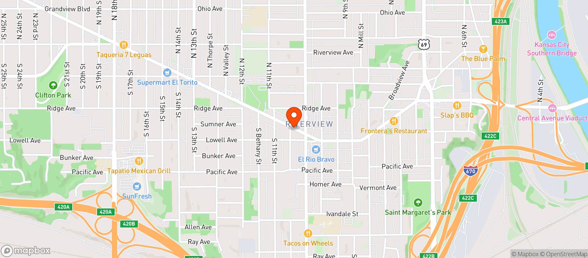 Map showing Blacks Liquor Store