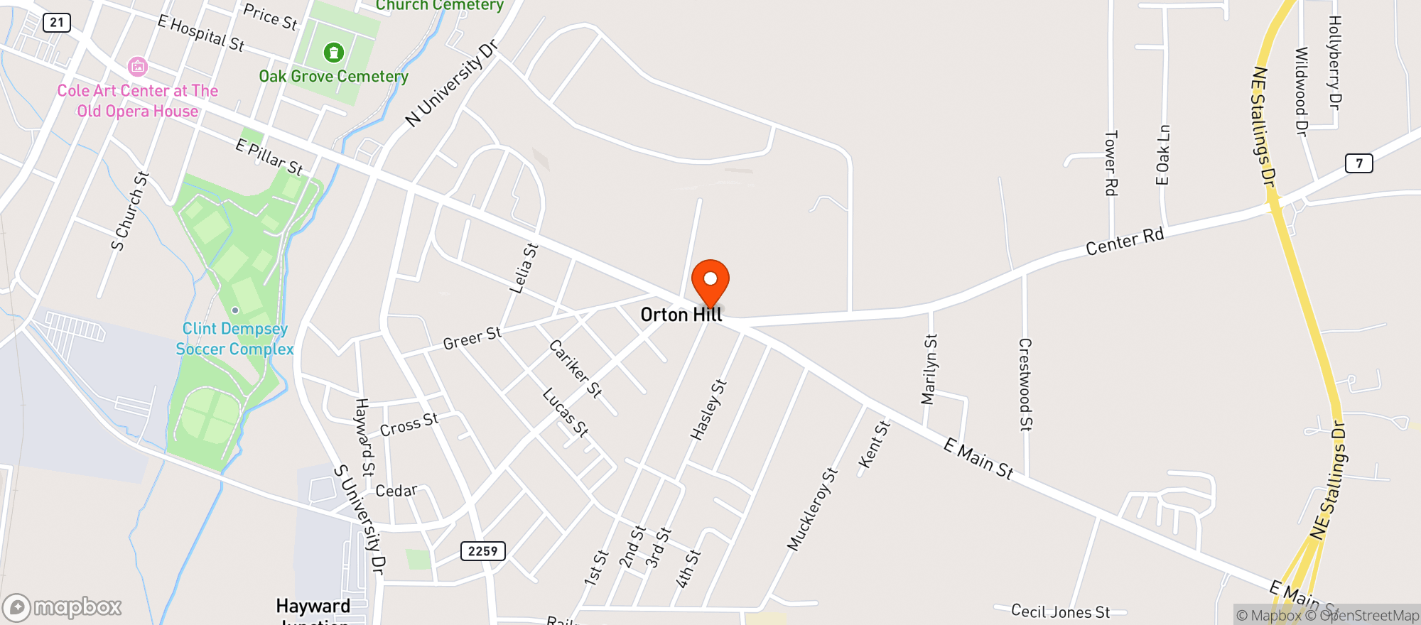 Map showing Dyers Package Store