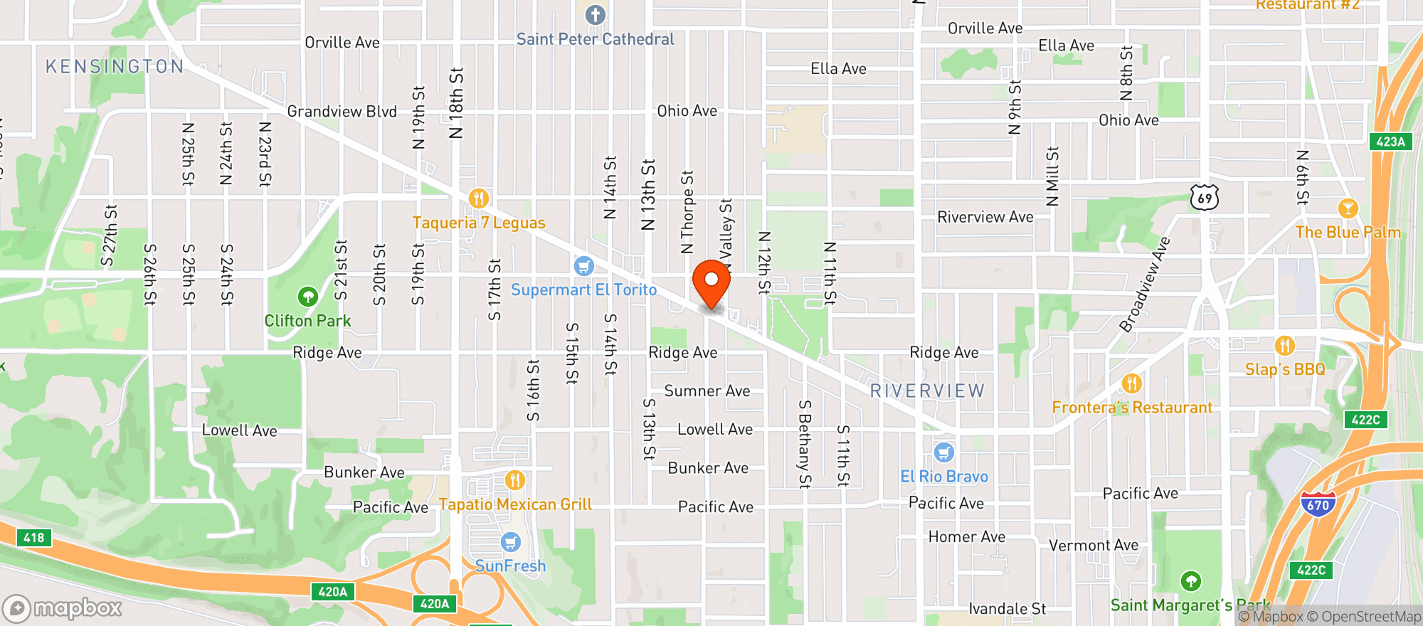 Map showing El Ranchero Discount