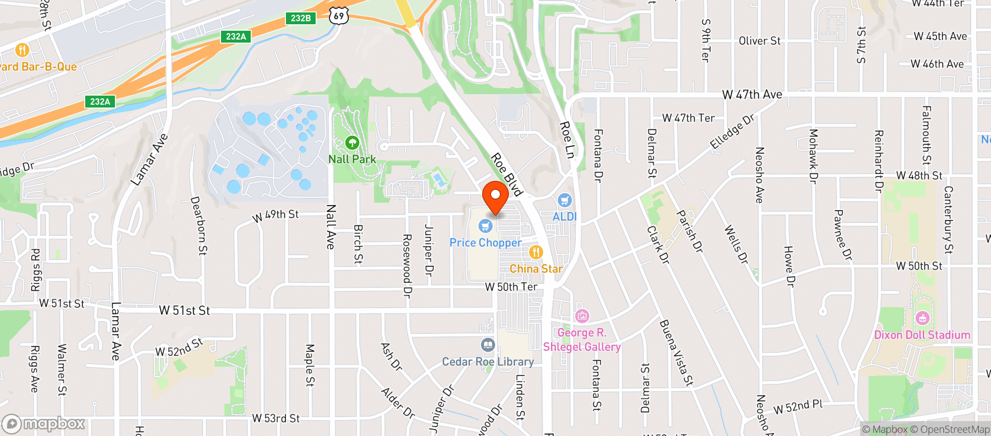 Map showing Price Chopper Kansas & Missouri