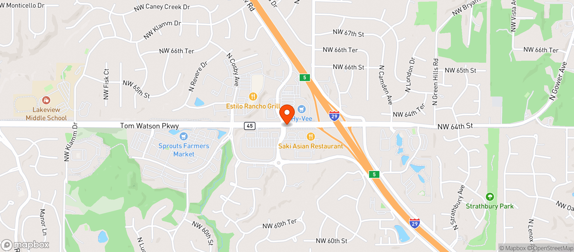 Map showing Hy Vee Food Store