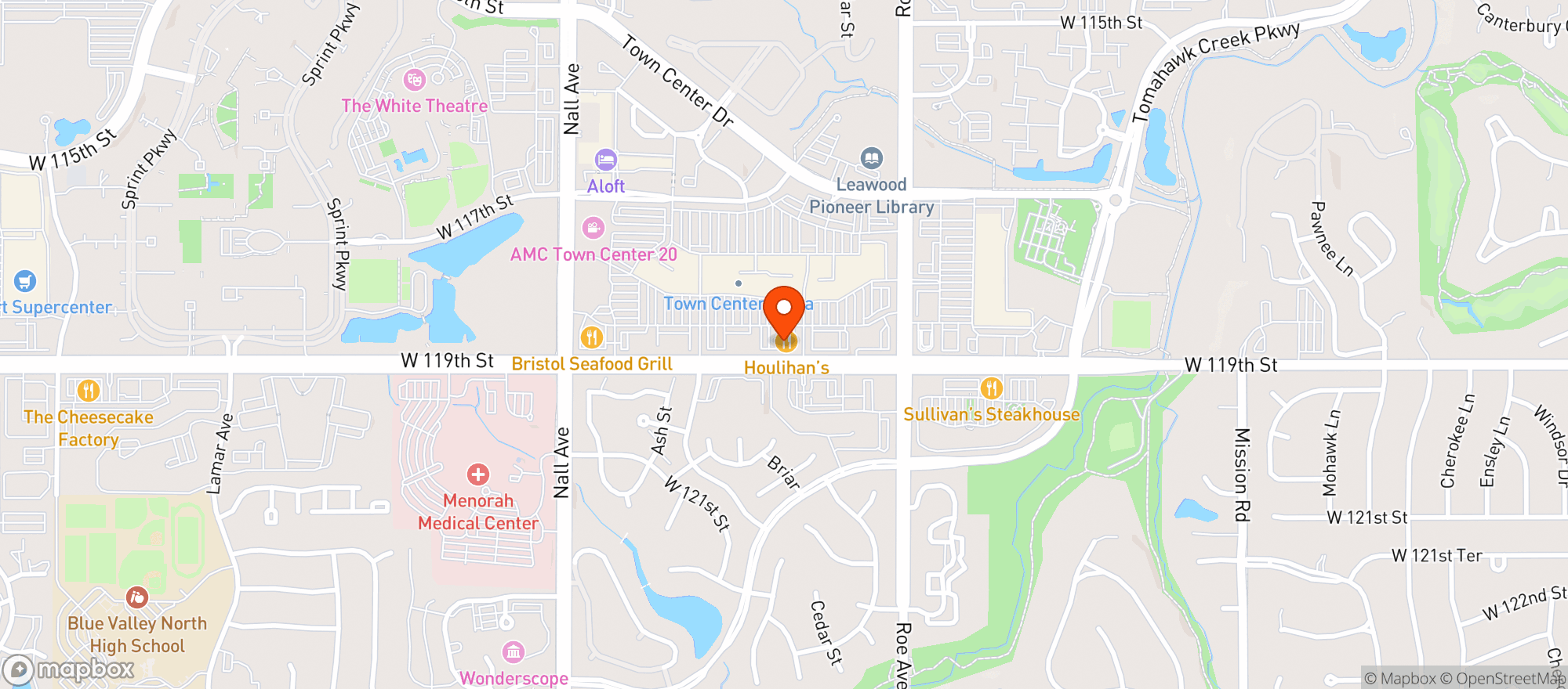 Map showing Houlihan's