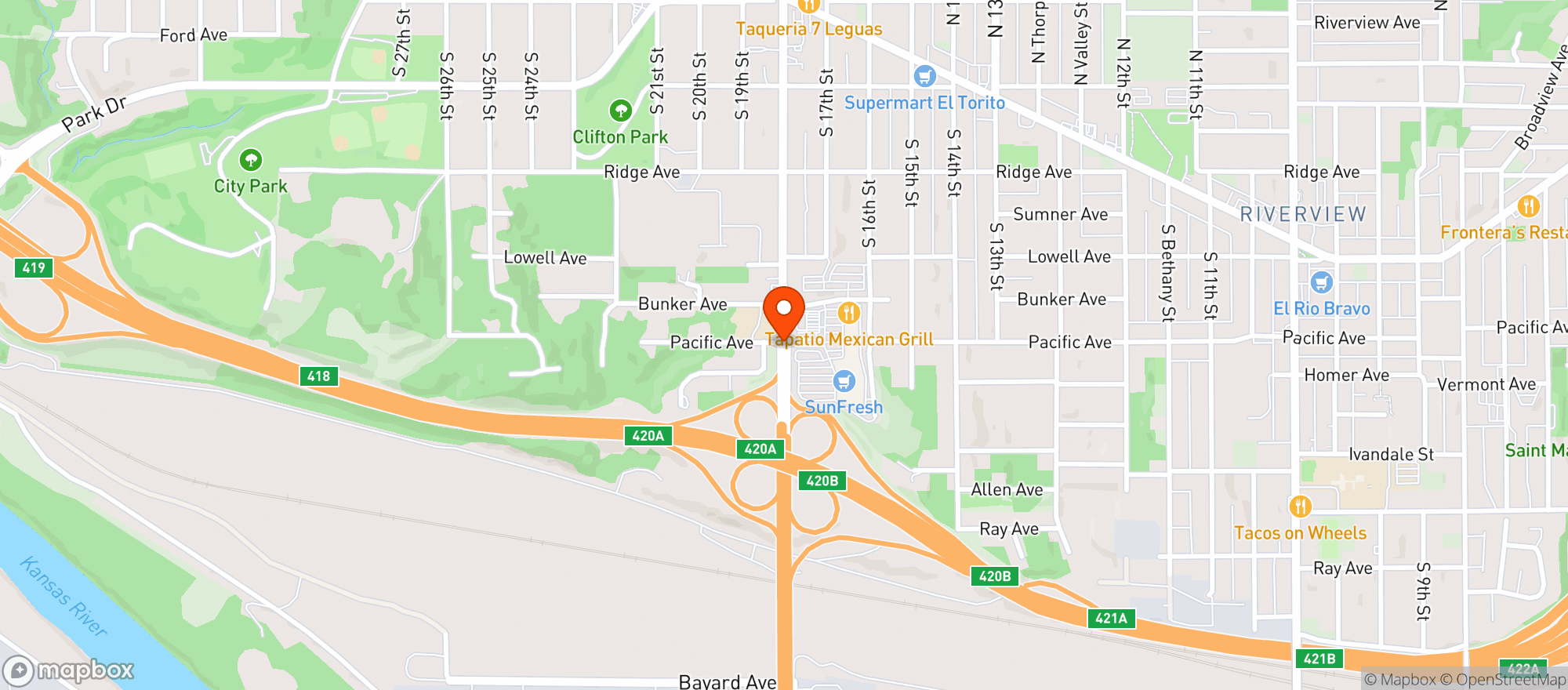 Map showing Sun Fresh Market