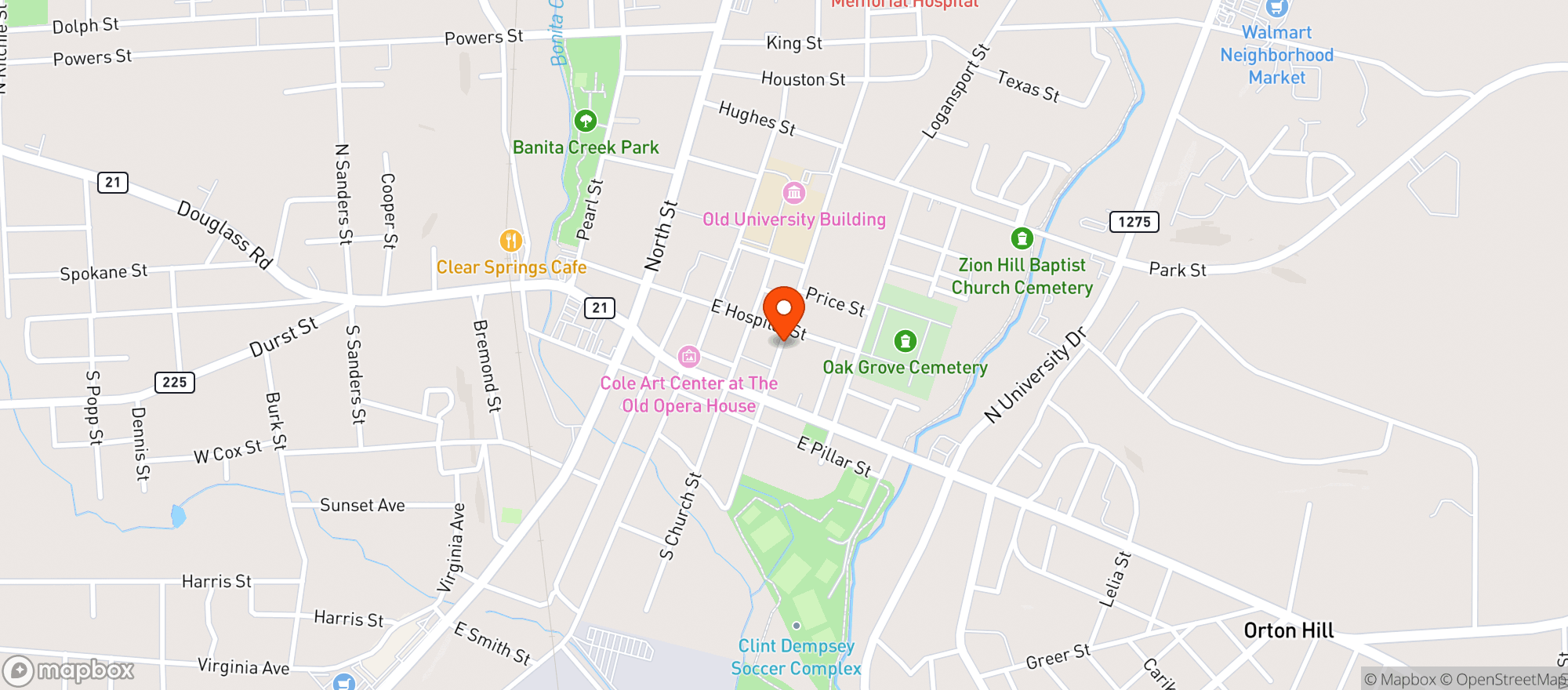 Map showing Fredonia Brewery