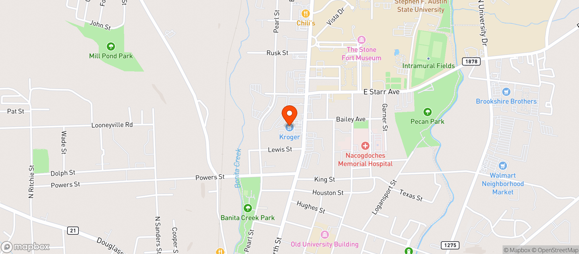 Map showing Kroger