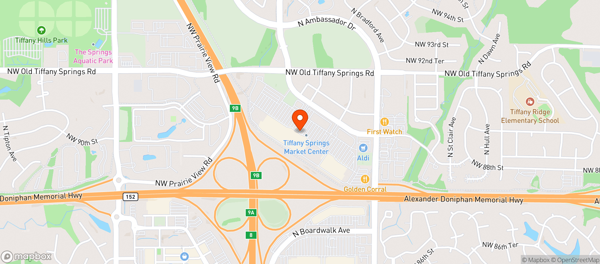 Map showing Target - Kansas City Skyview Ave