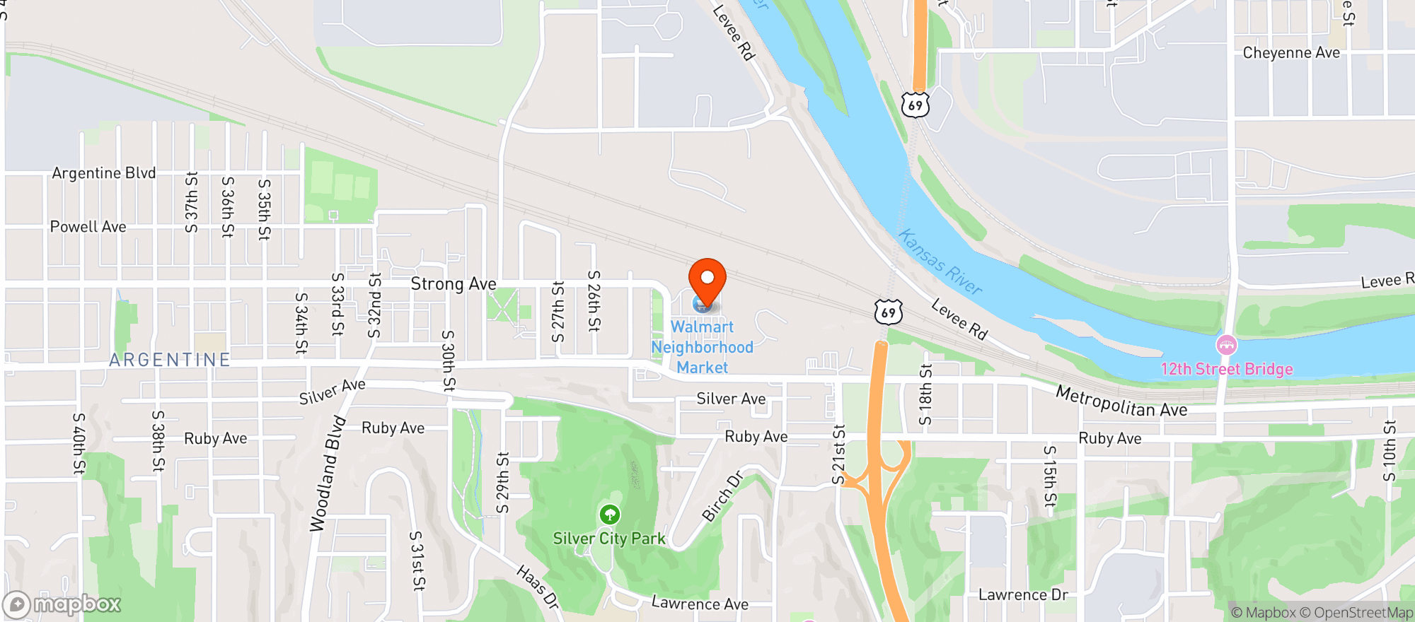 Map showing Walmart Neighborhood Ma #6172