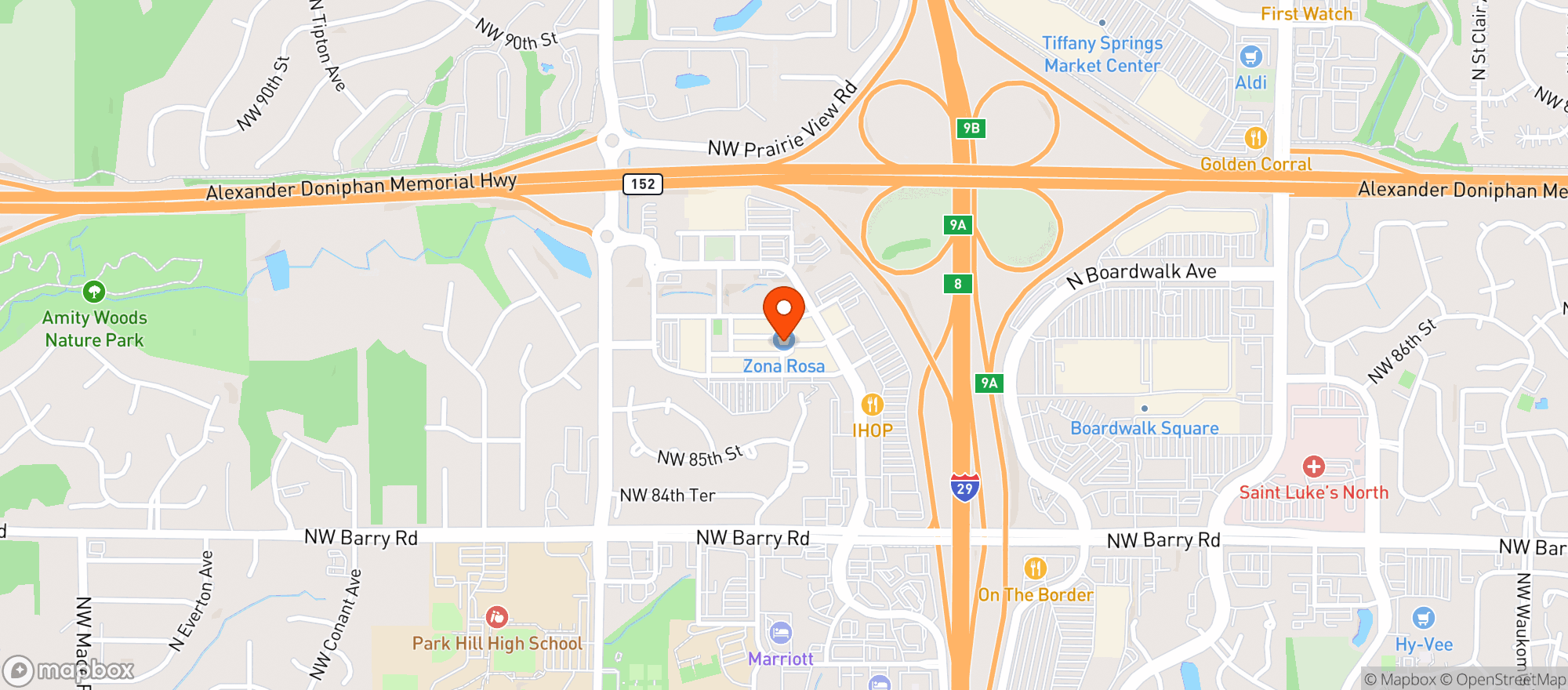 Map showing 54th Street Scratch Grill & Bar