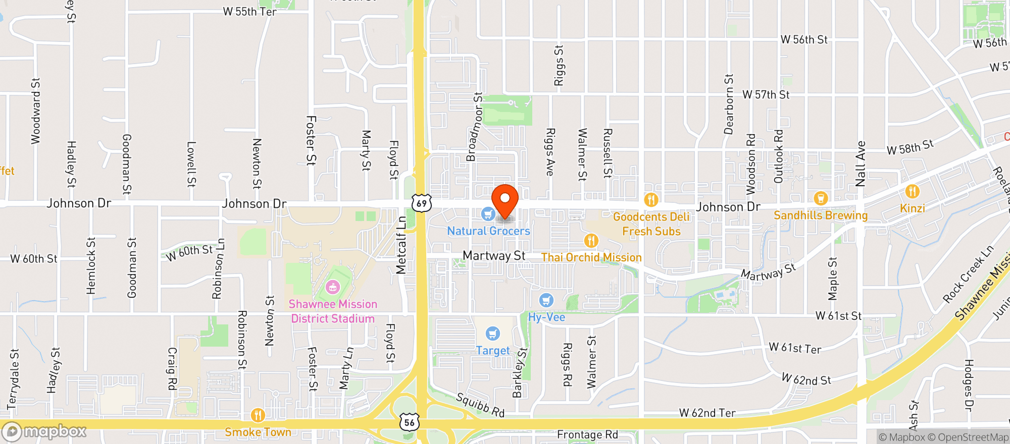 Map showing Natural Grocers by Vitamin Cottage - Natural Grocers by VC_Mission (MS) - 00530102