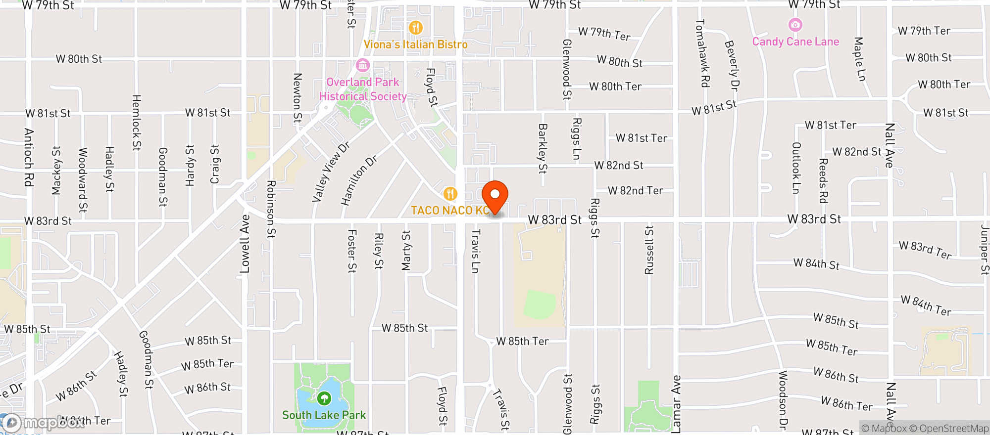 Map showing 83rd Street Liquor
