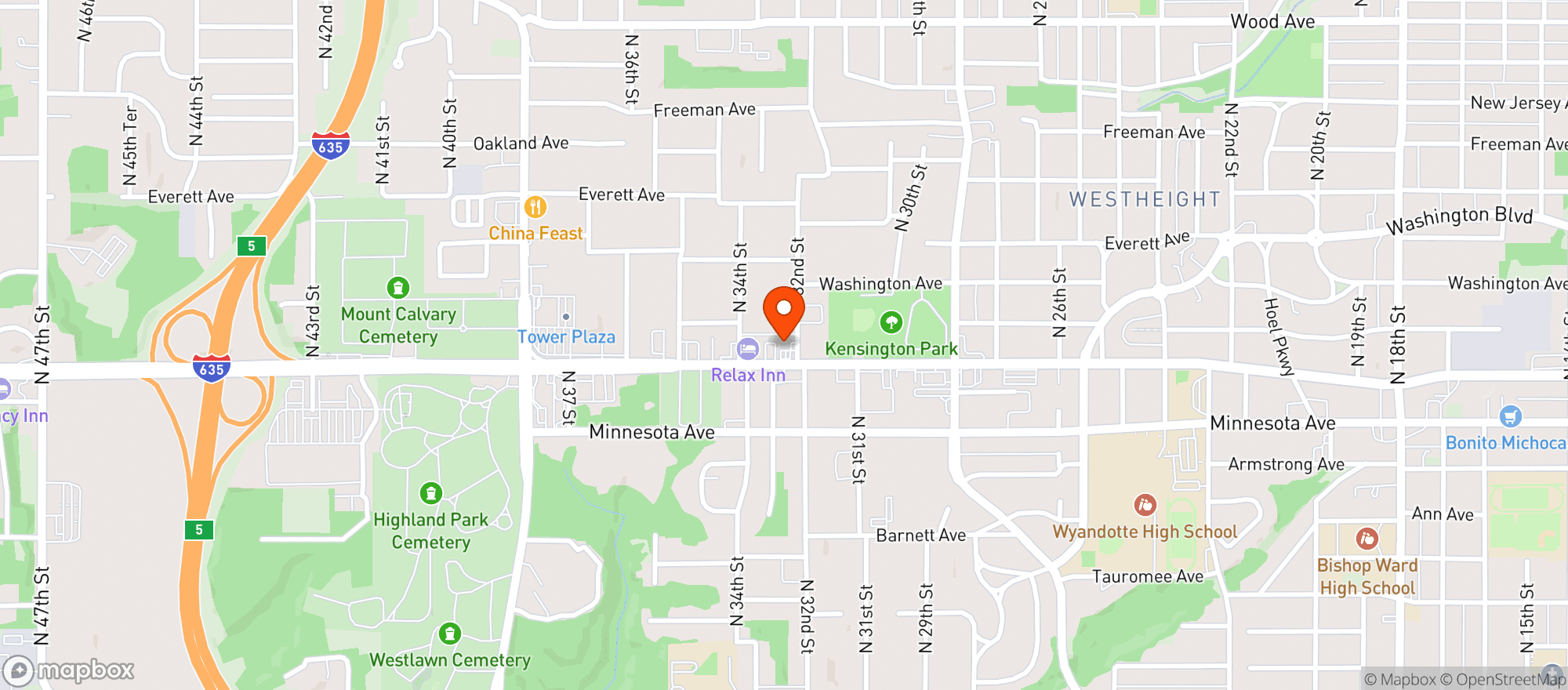 Map showing (p/e) Quick Shop #1