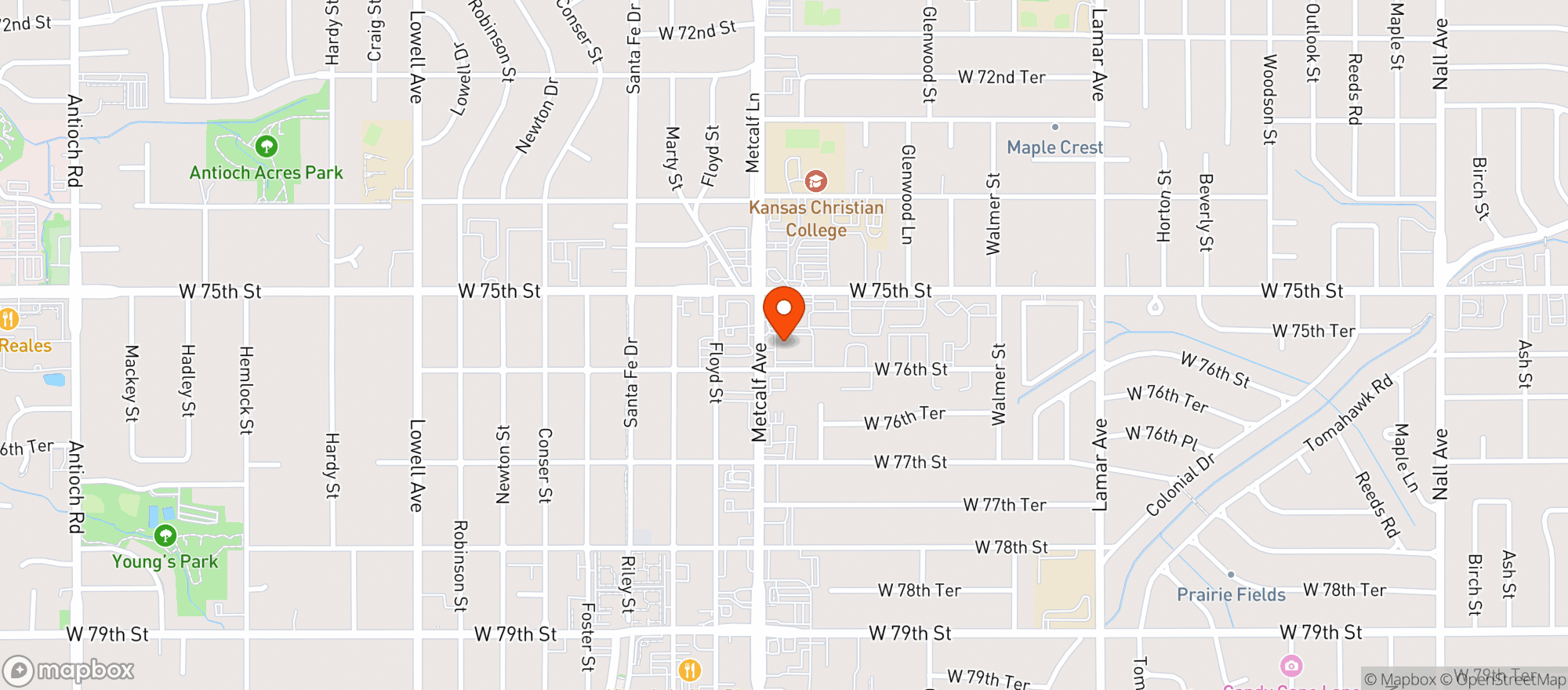 Map showing Metcalf Liquors