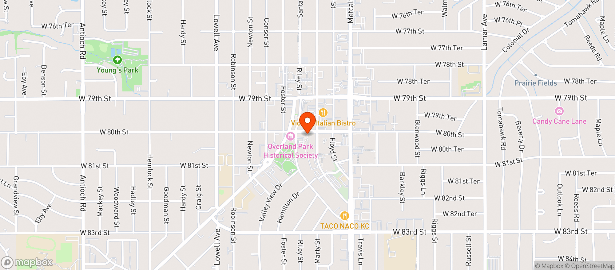 Map showing Strang Hall