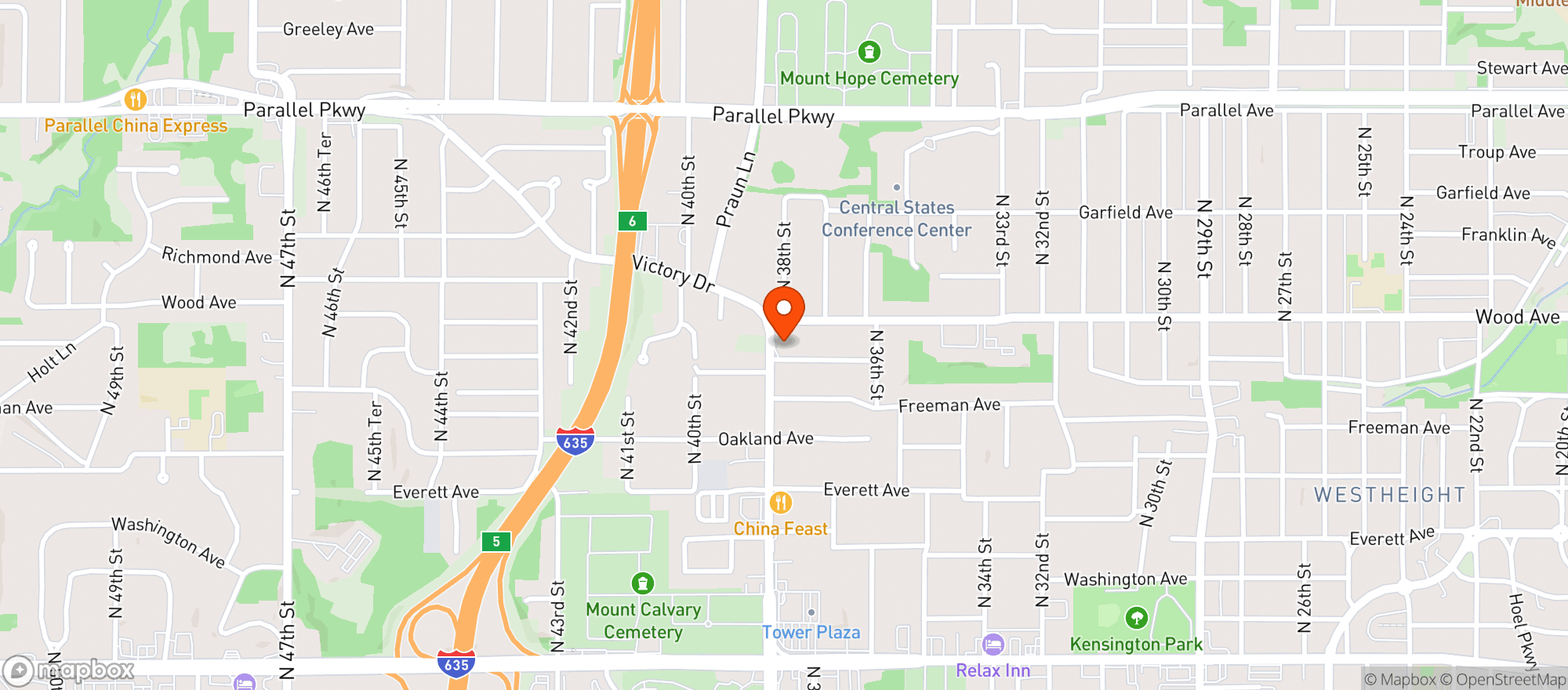 Map showing Rogers Liquor
