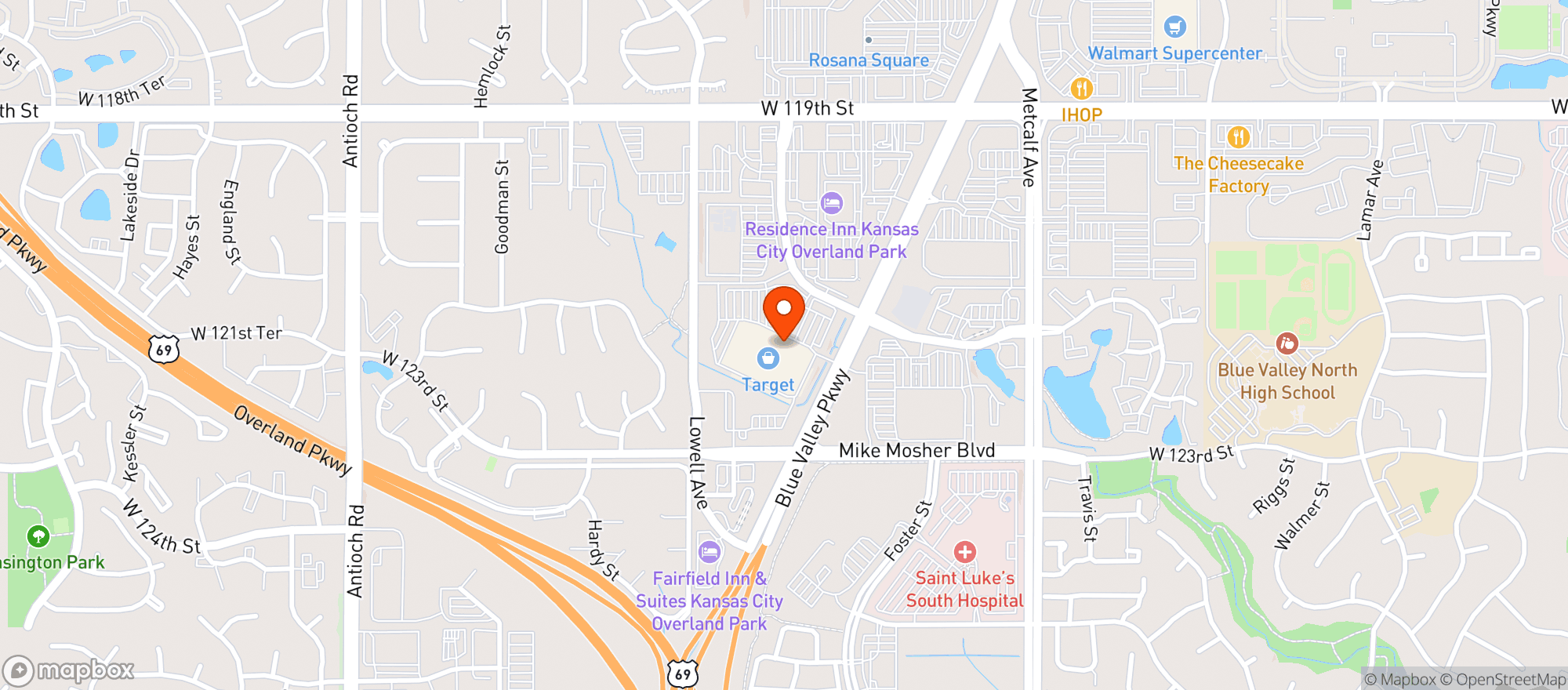 Map showing Target - Overland Park