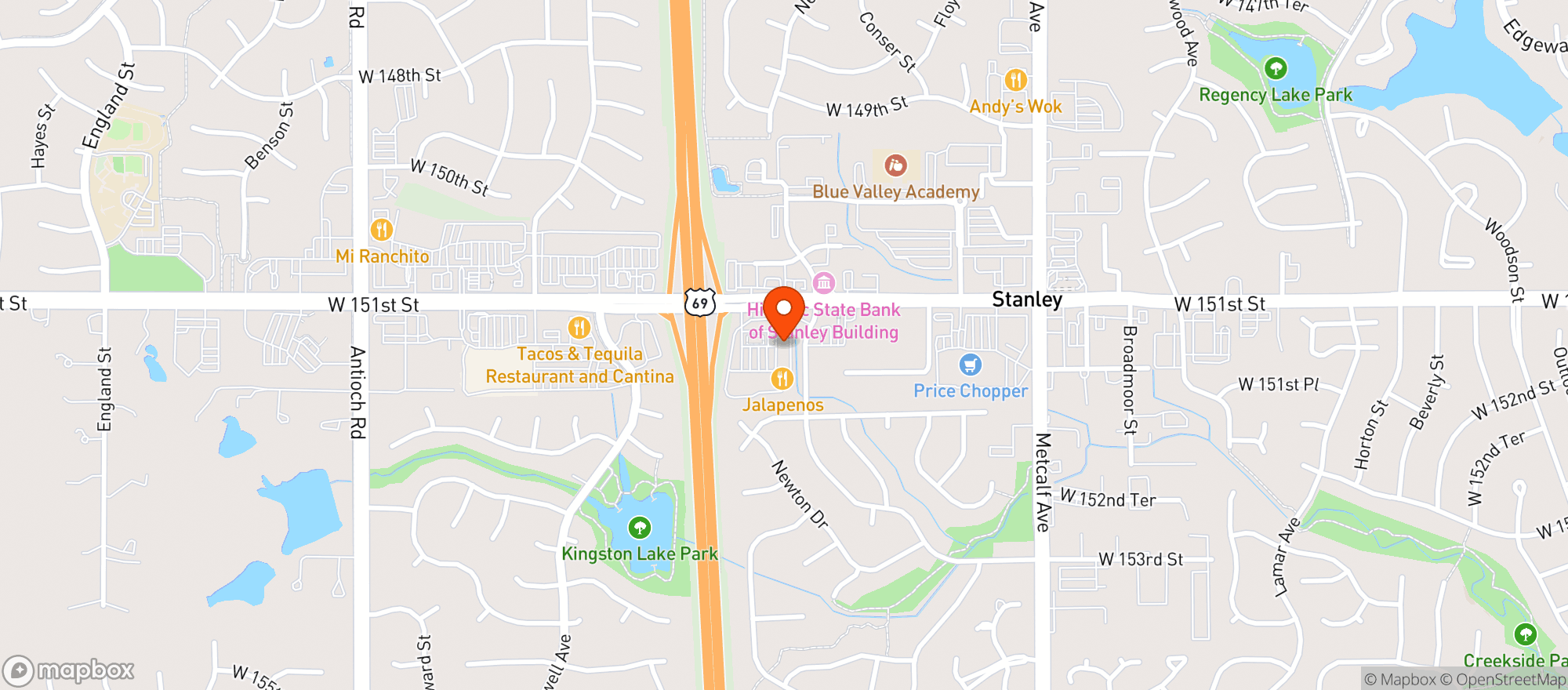 Map showing Shaman of Overland Park