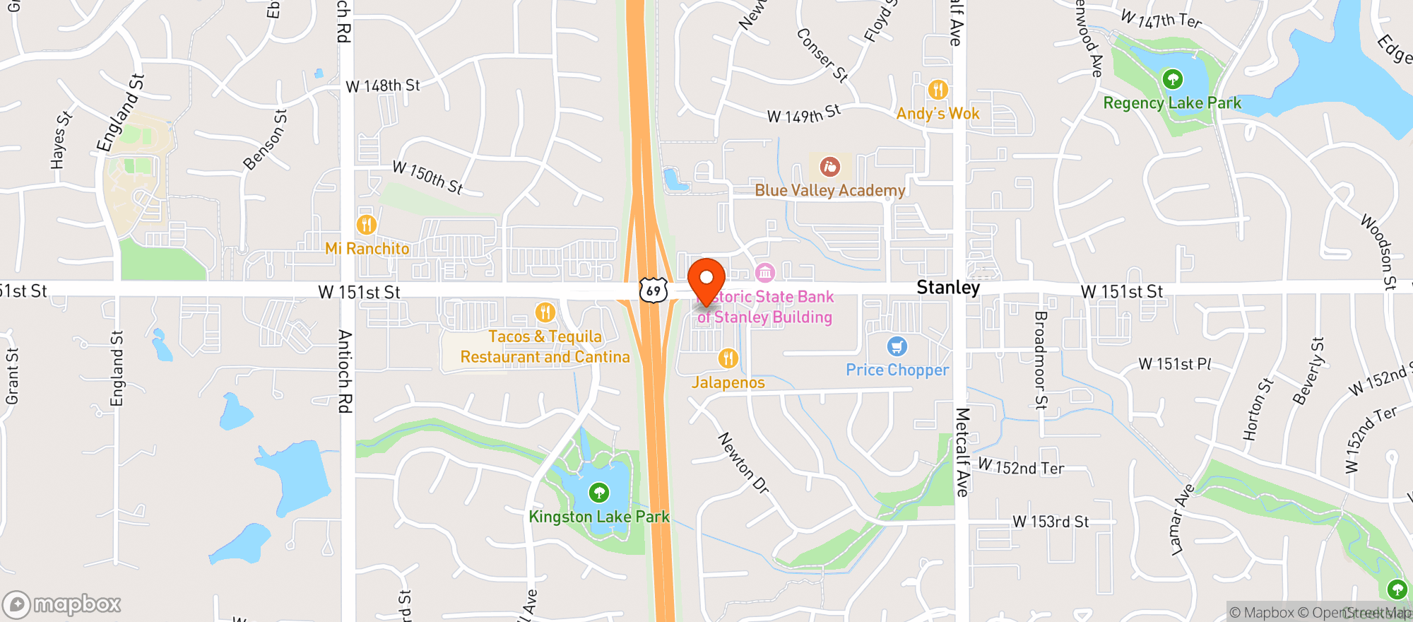 Map showing Quiktrip #203
